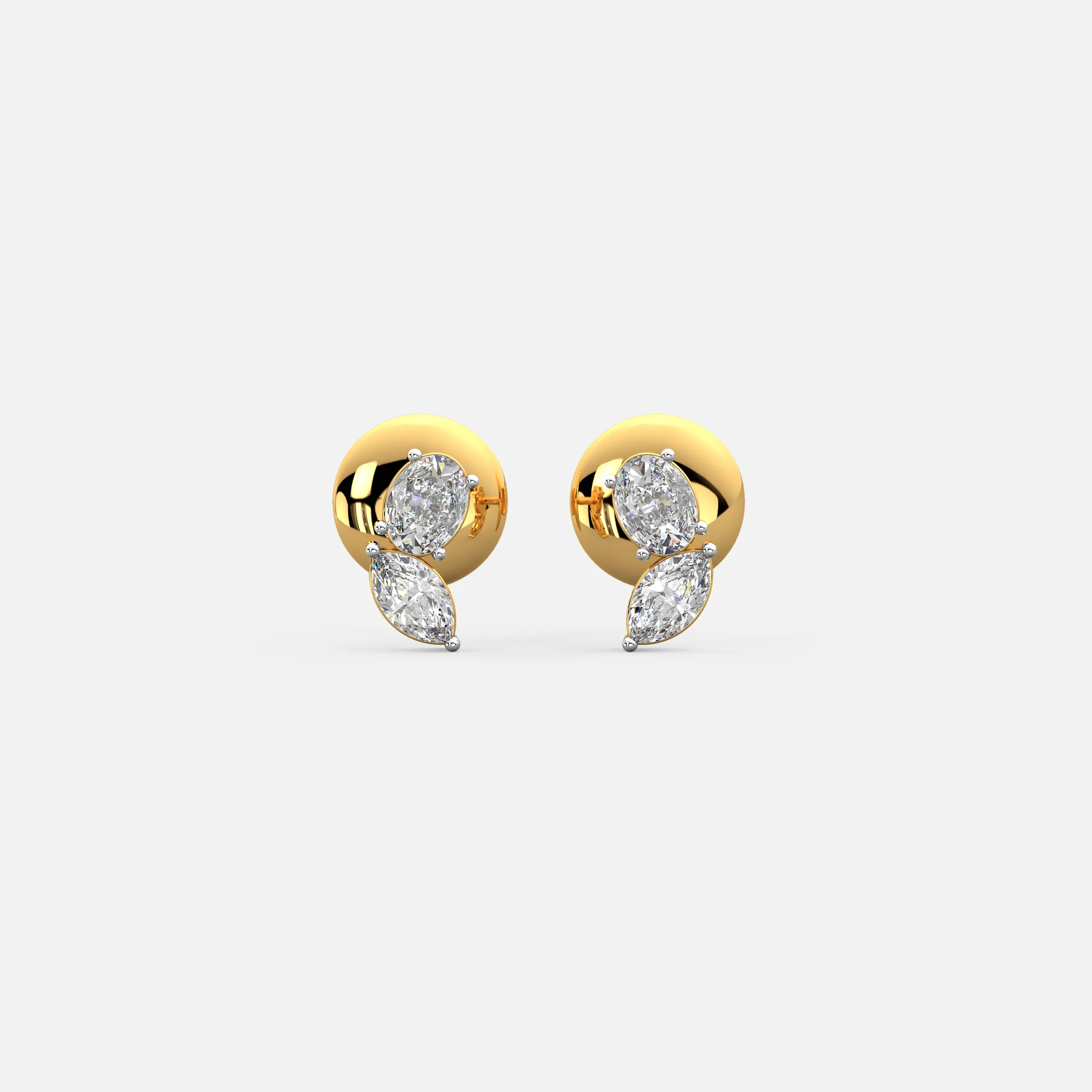 Twin Leaf Diamond Earrings