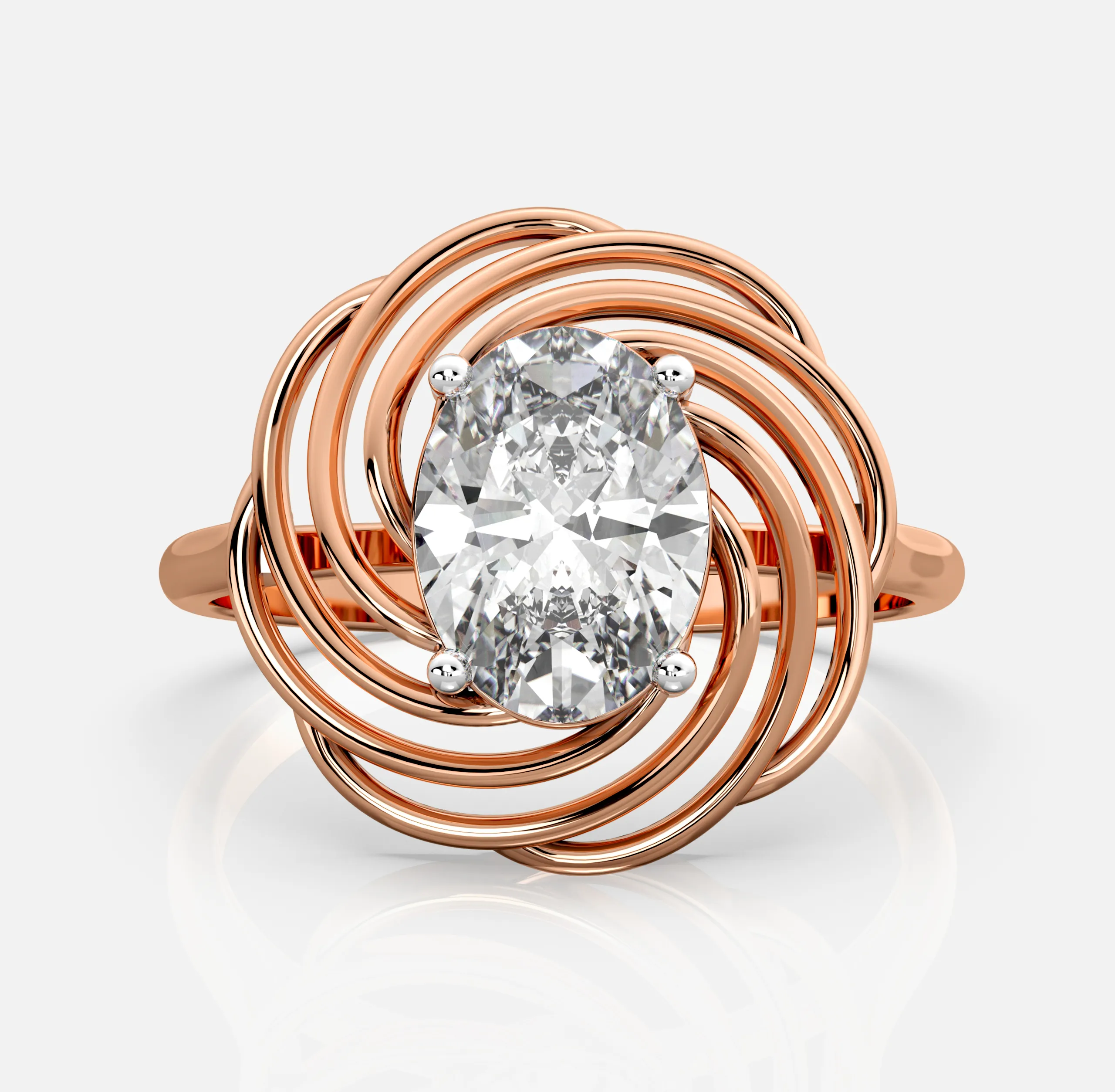 Oval Vortex Halo Ring