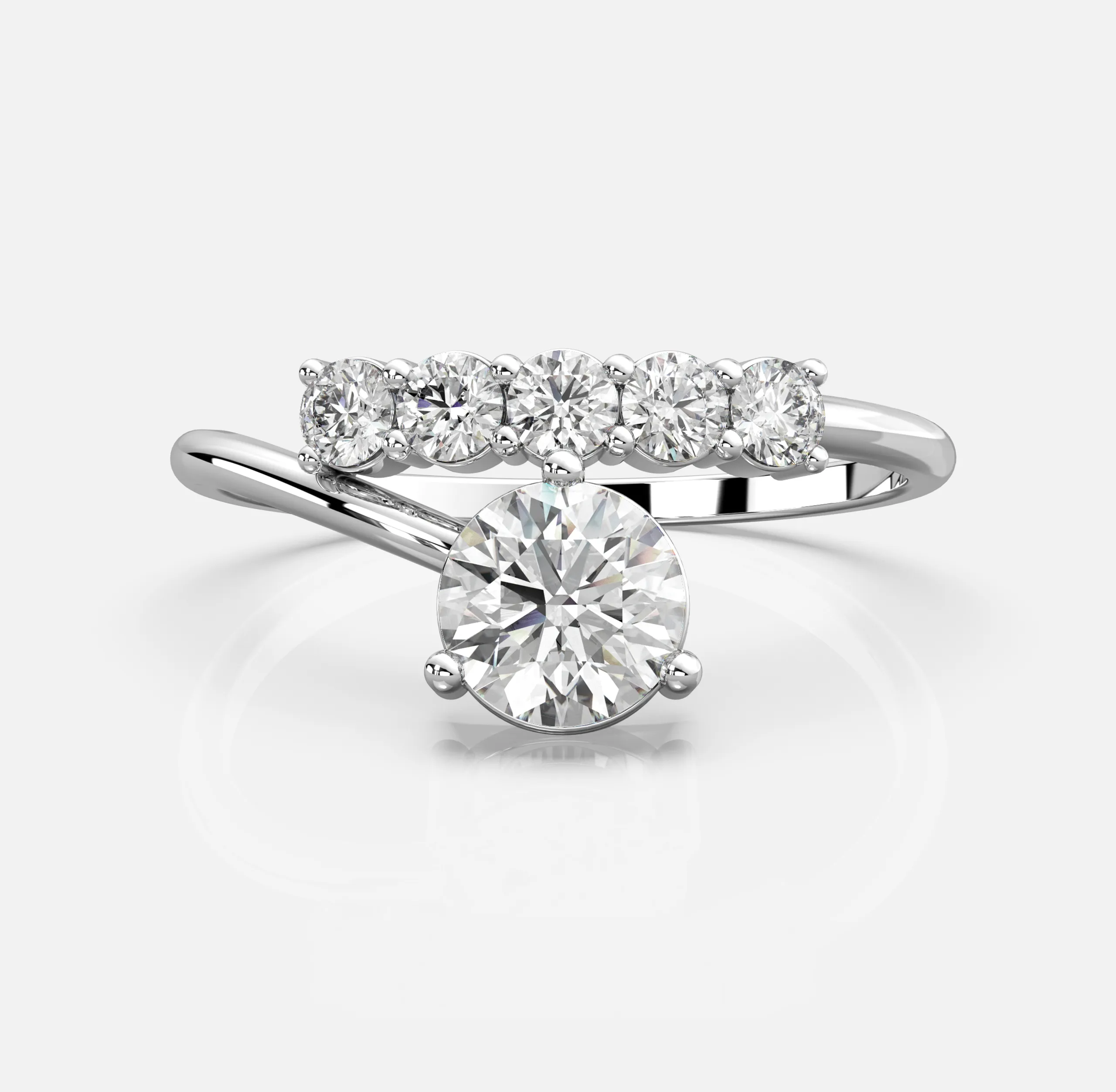 Radiant Cascade Diamond Ring