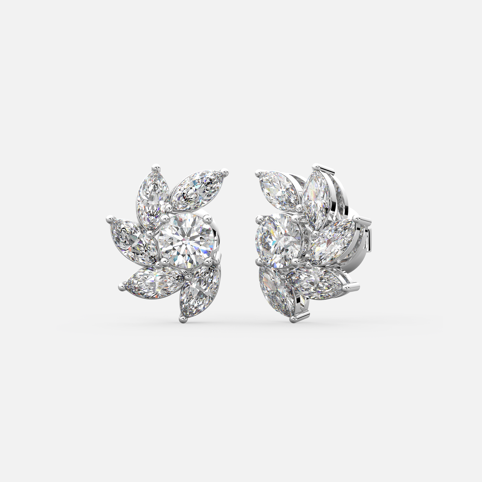 Floral Whirl Diamond Earrings