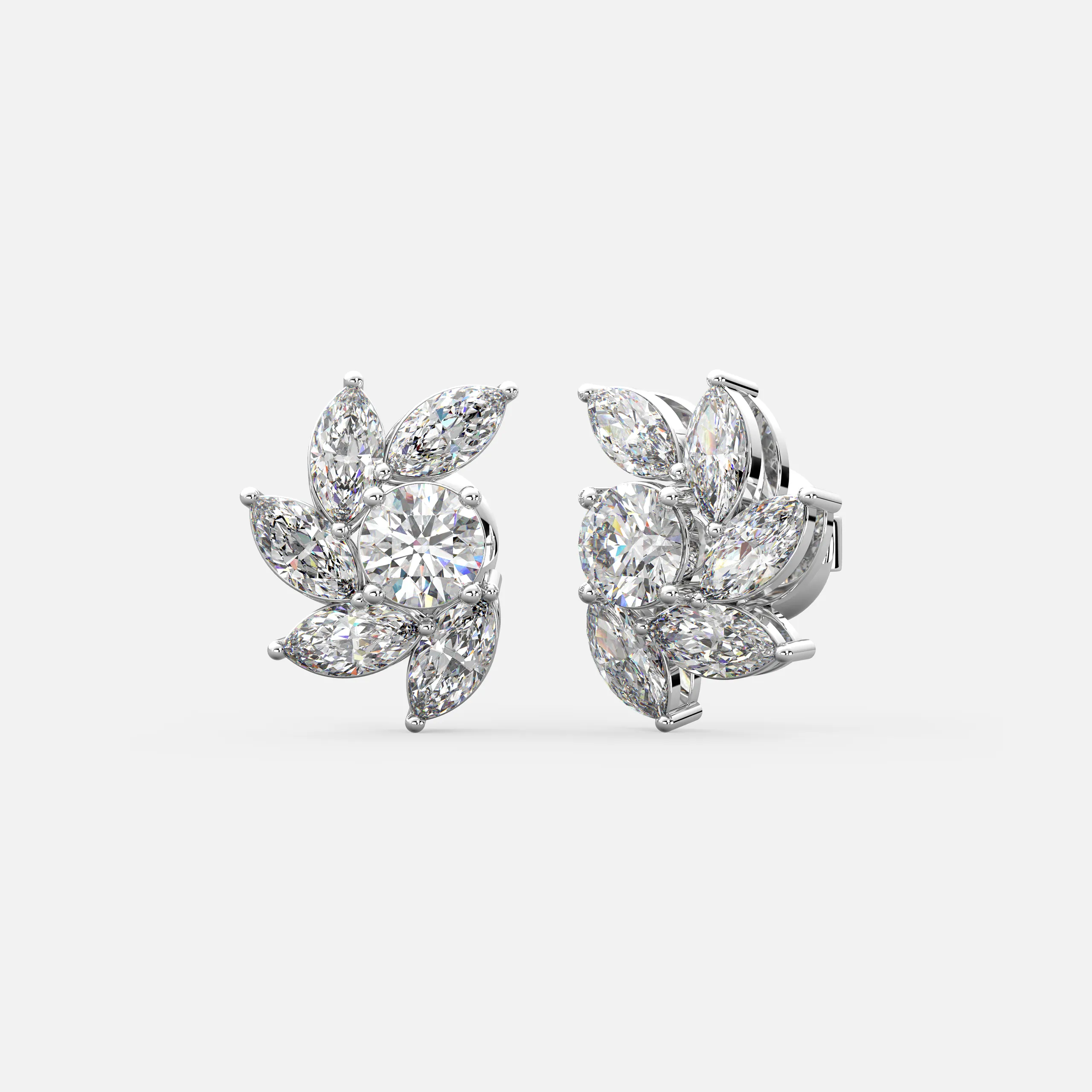 Floral Whirl Diamond Earrings