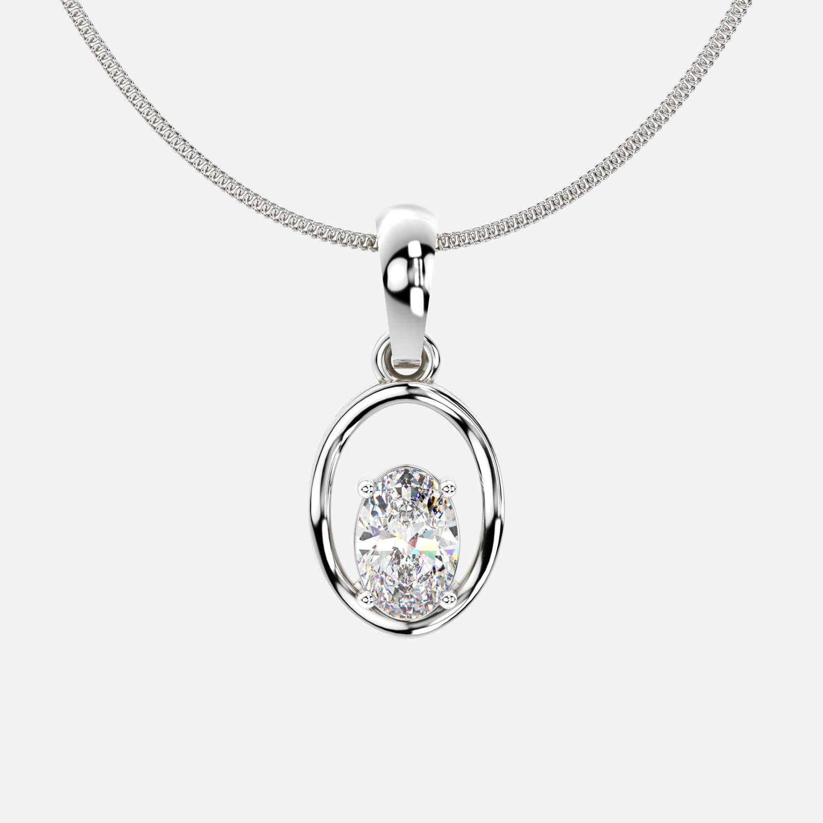 Oval Grace Diamond Pendant
