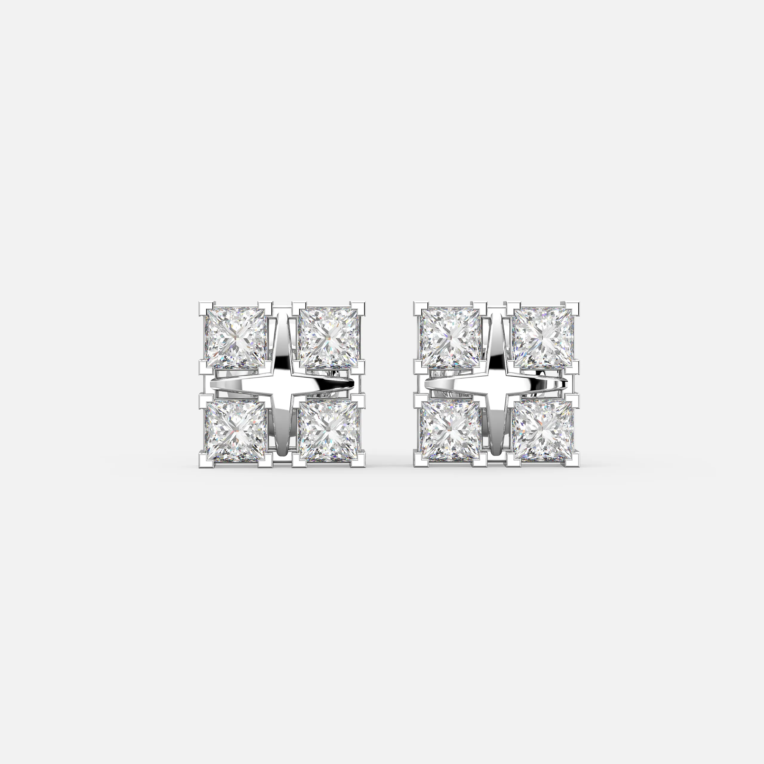 Quad Princess Diamond Studs