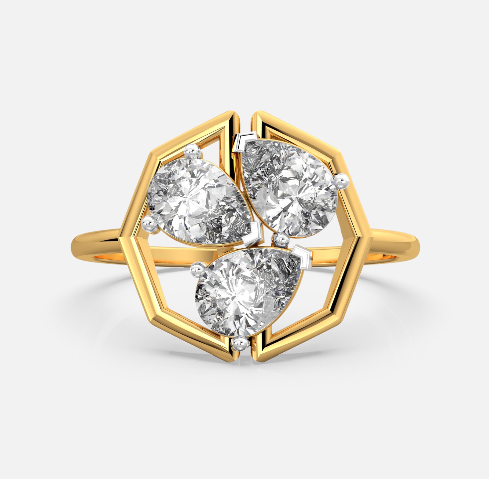 Tear Drop Diamond Cluster Ring