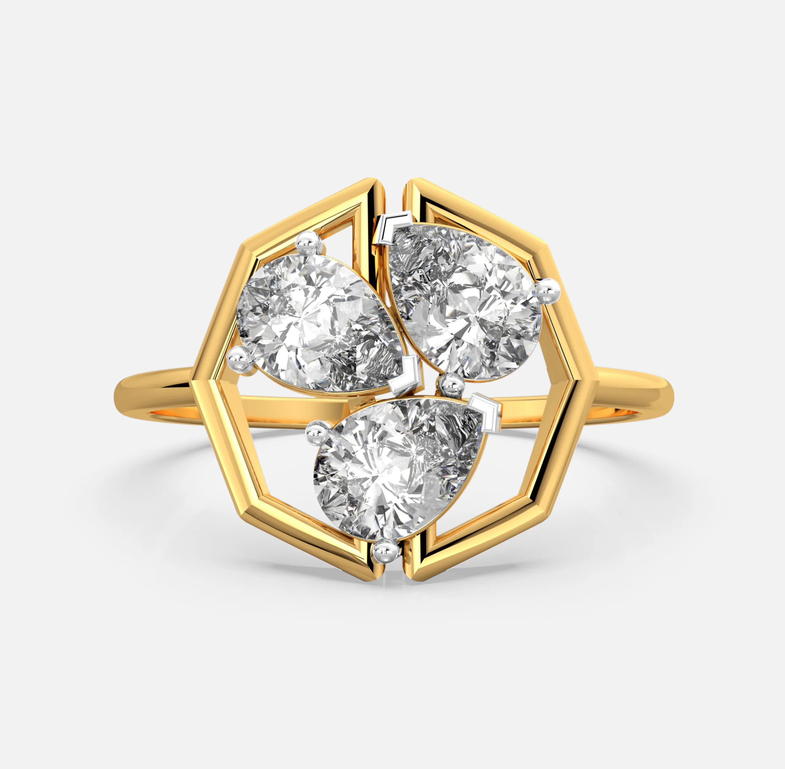 Tear Drop Diamond Cluster Ring