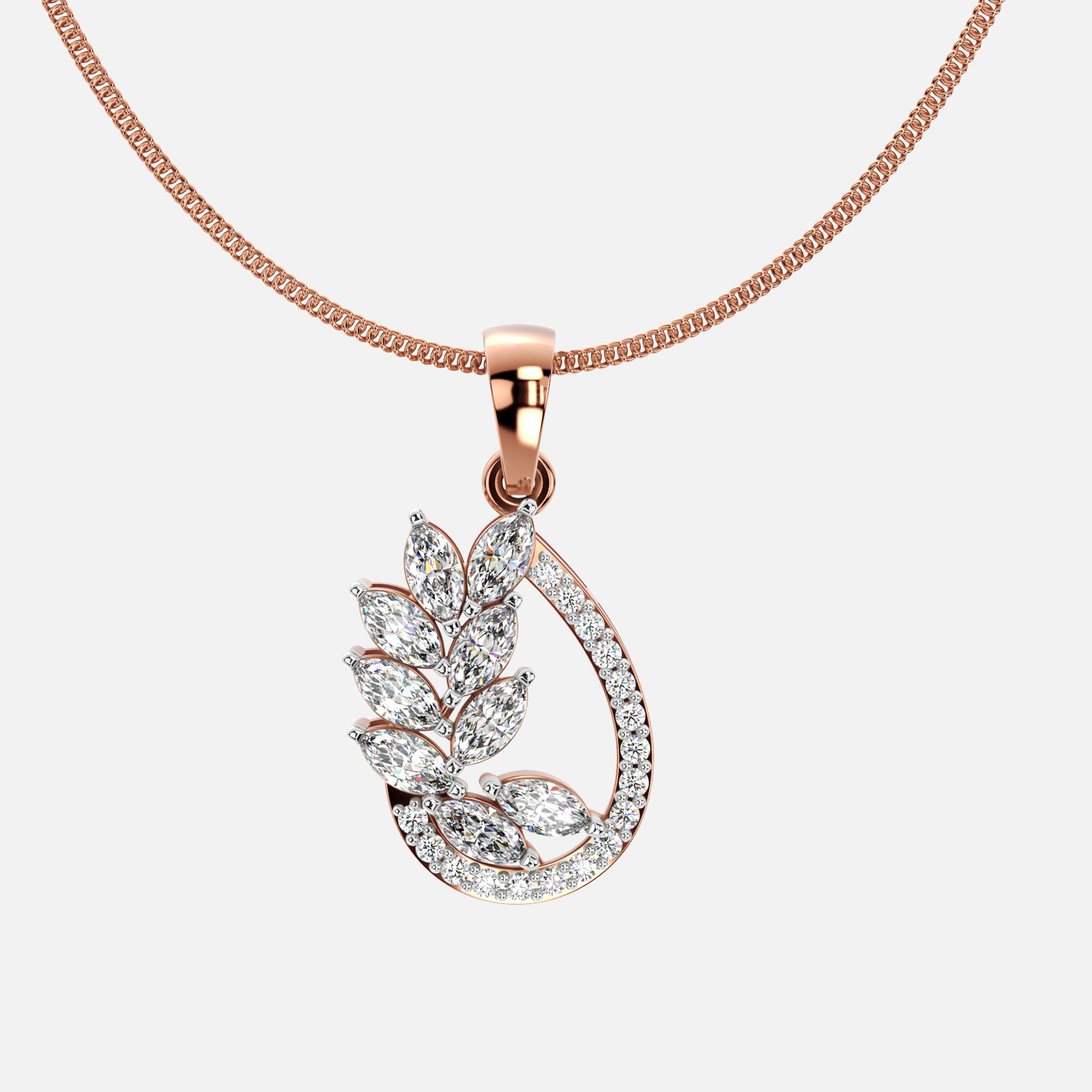 Leaf Crest Diamond Pendant