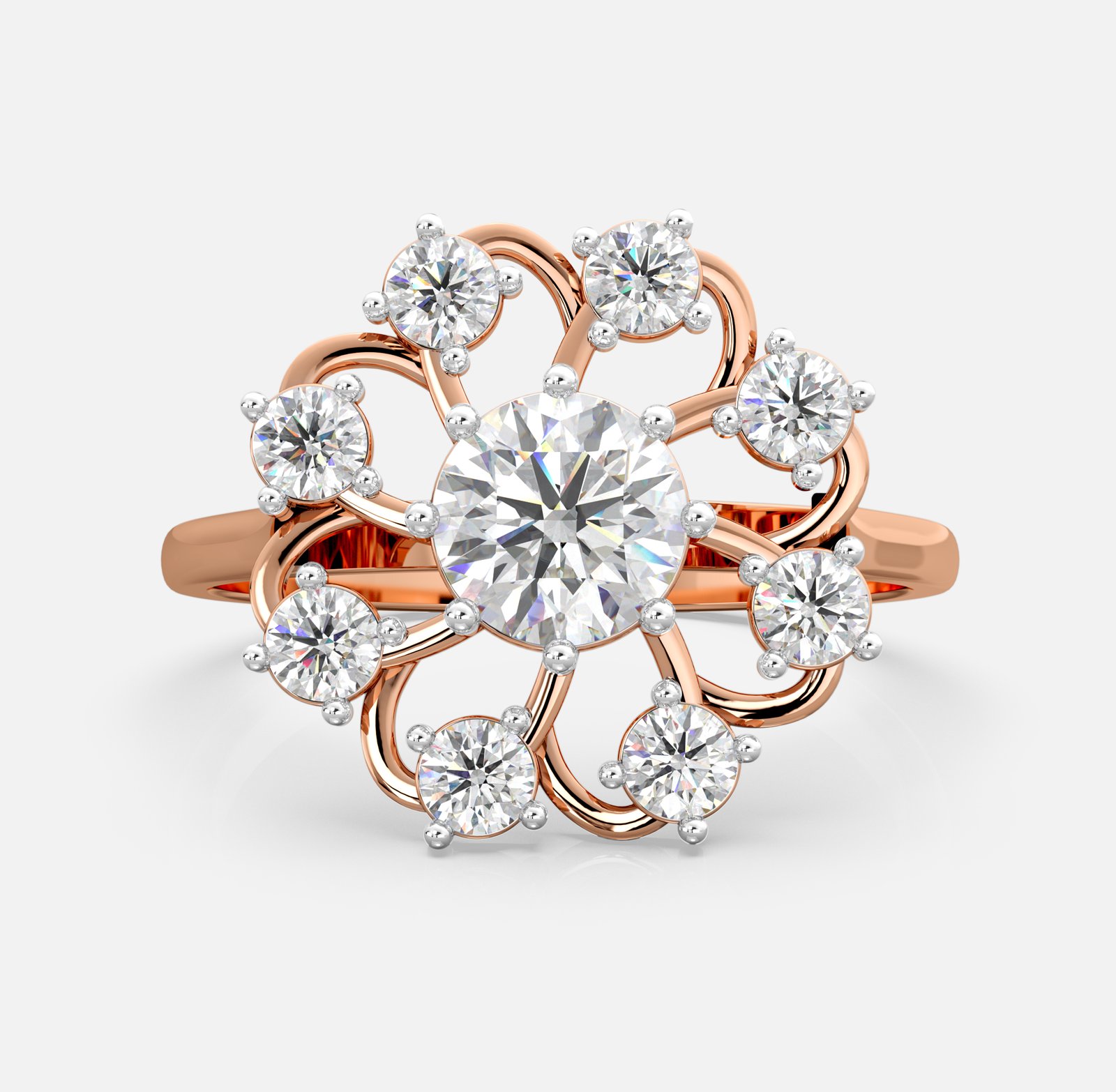 Diamond Floral Cluster Ring