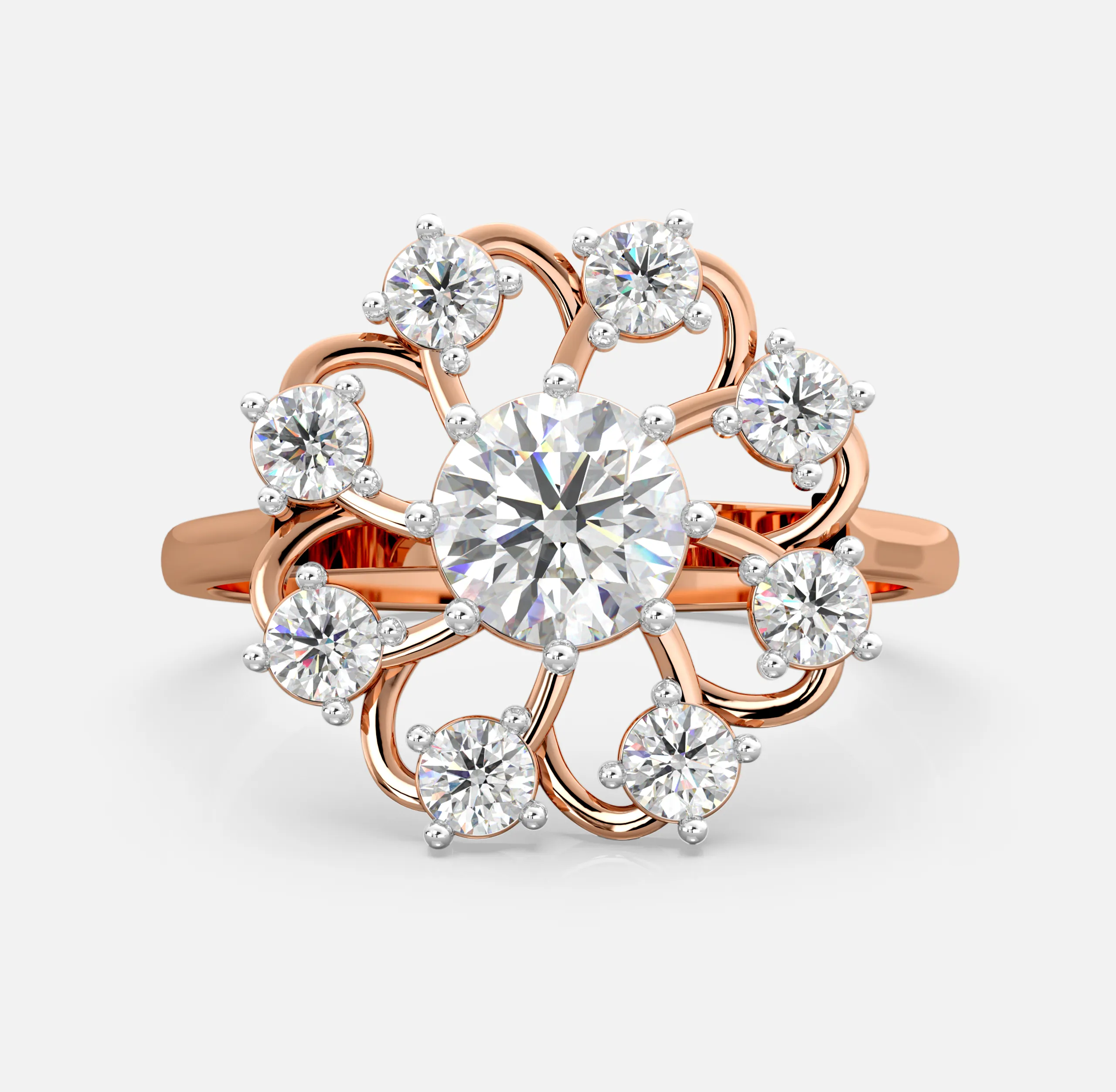 Diamond Floral Cluster Ring