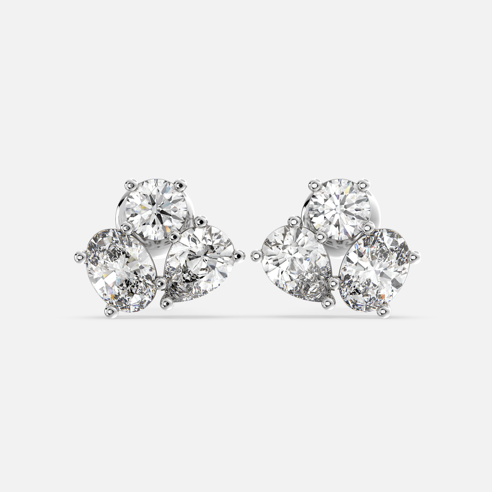 Trilia Cluster Diamond Earrings