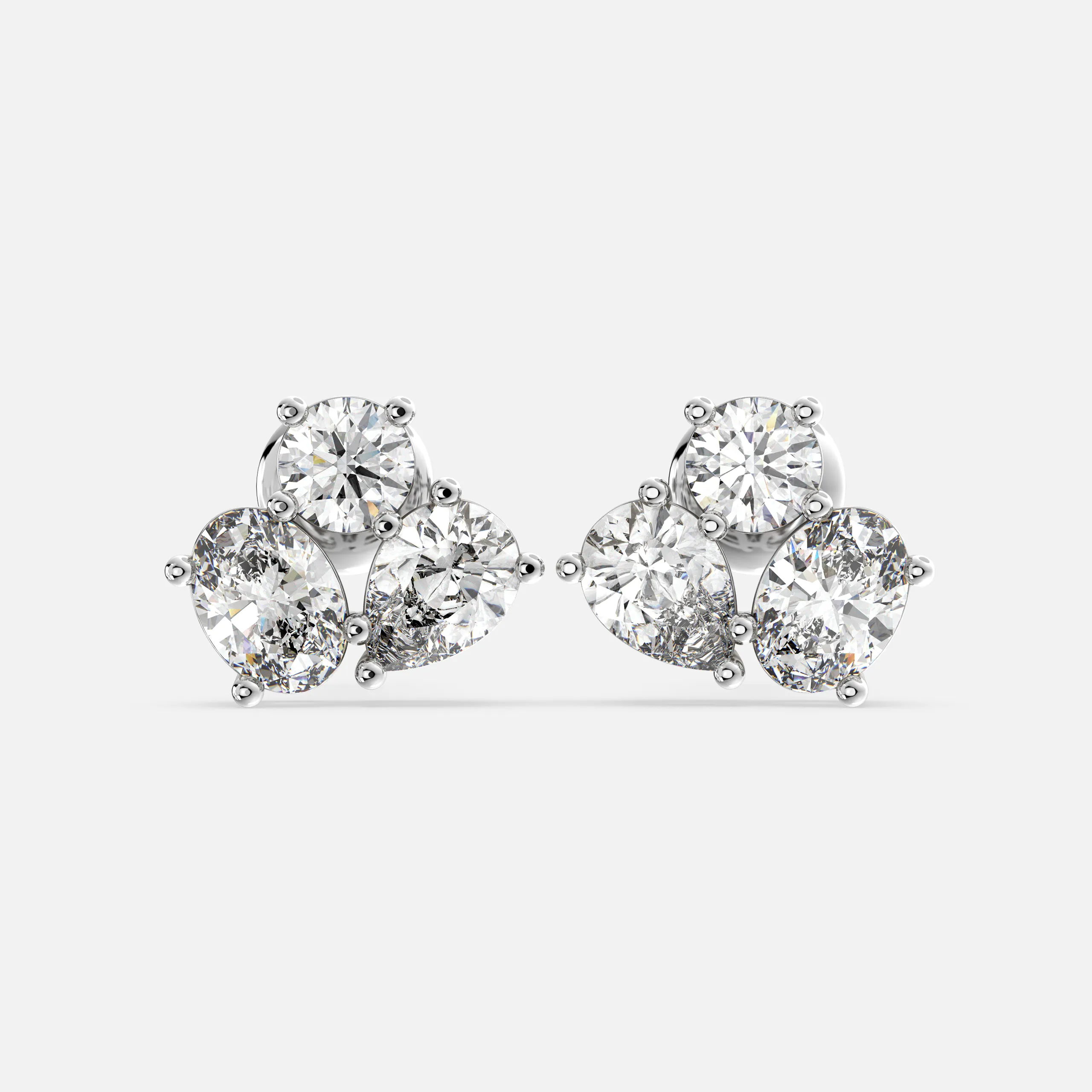 Trilia Cluster Diamond Earrings