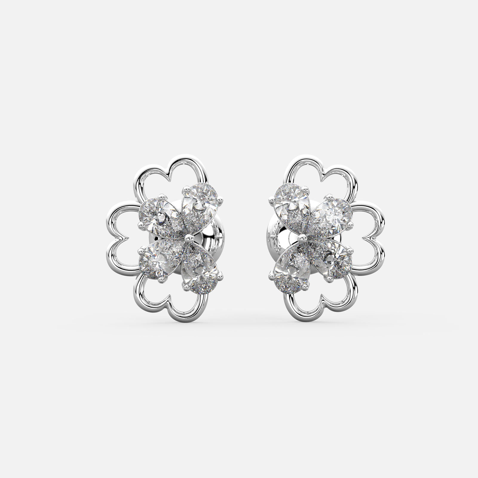 Heart Bloom Diamond Earrings