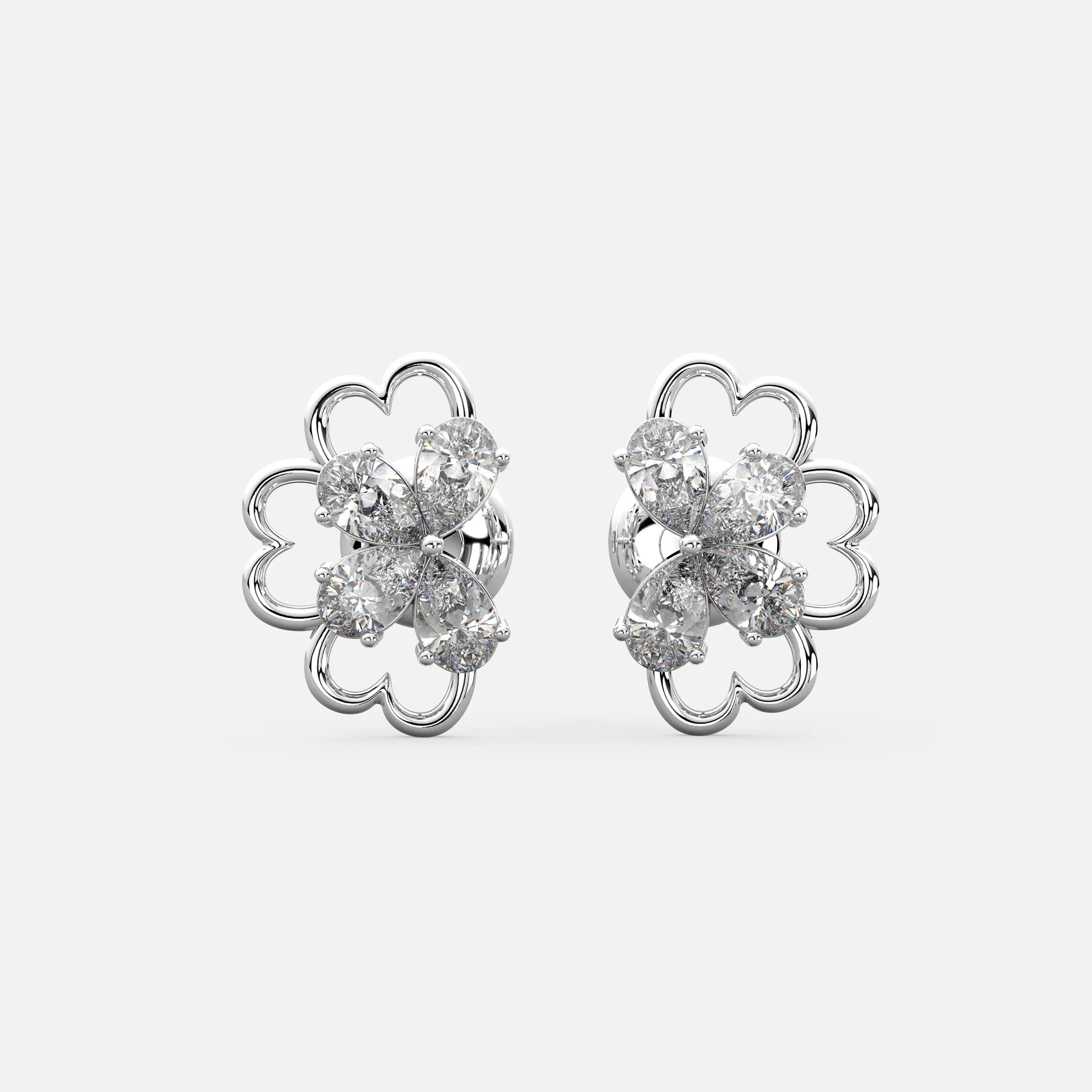 Heart Bloom Diamond Earrings