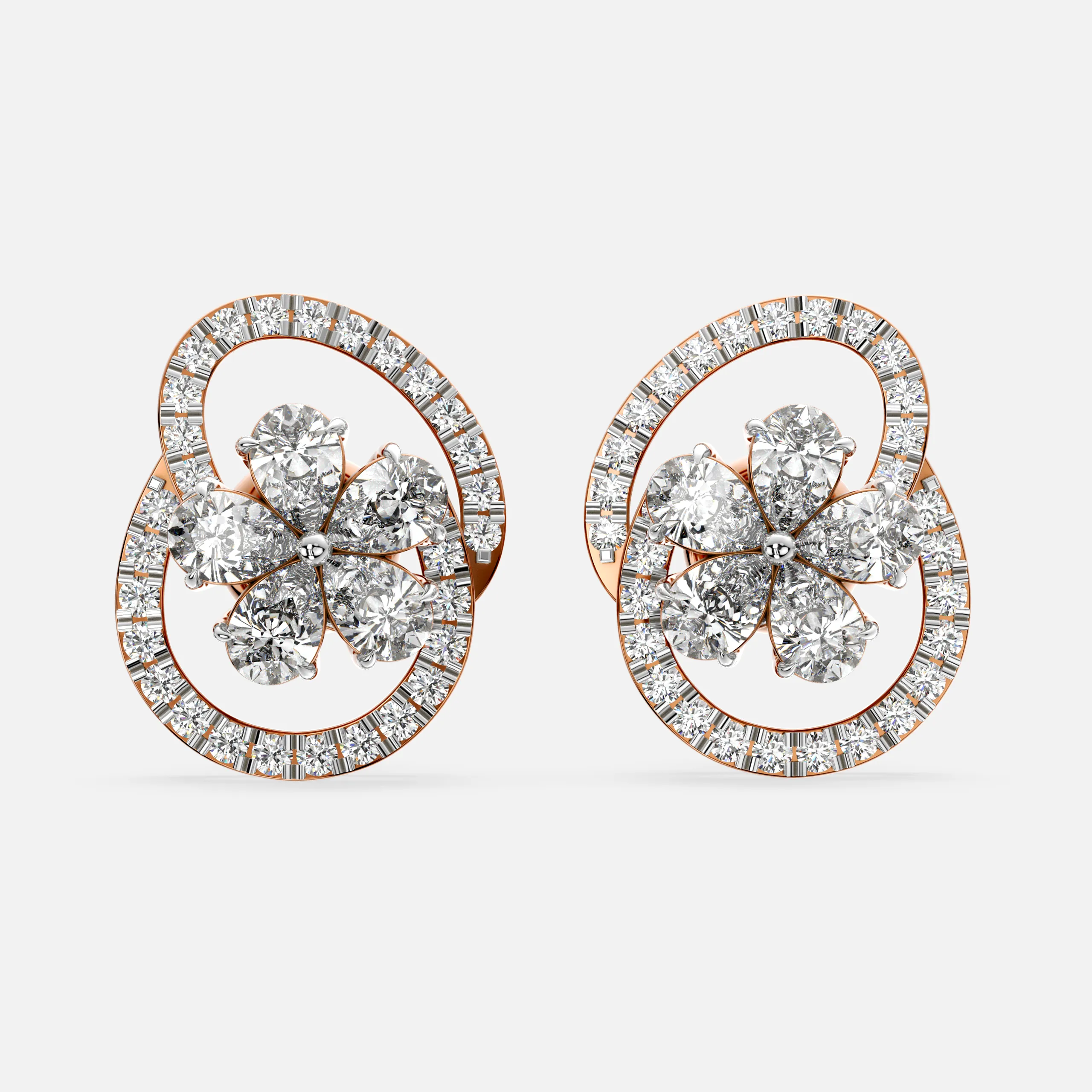 Petaline Loop Diamond Earrings