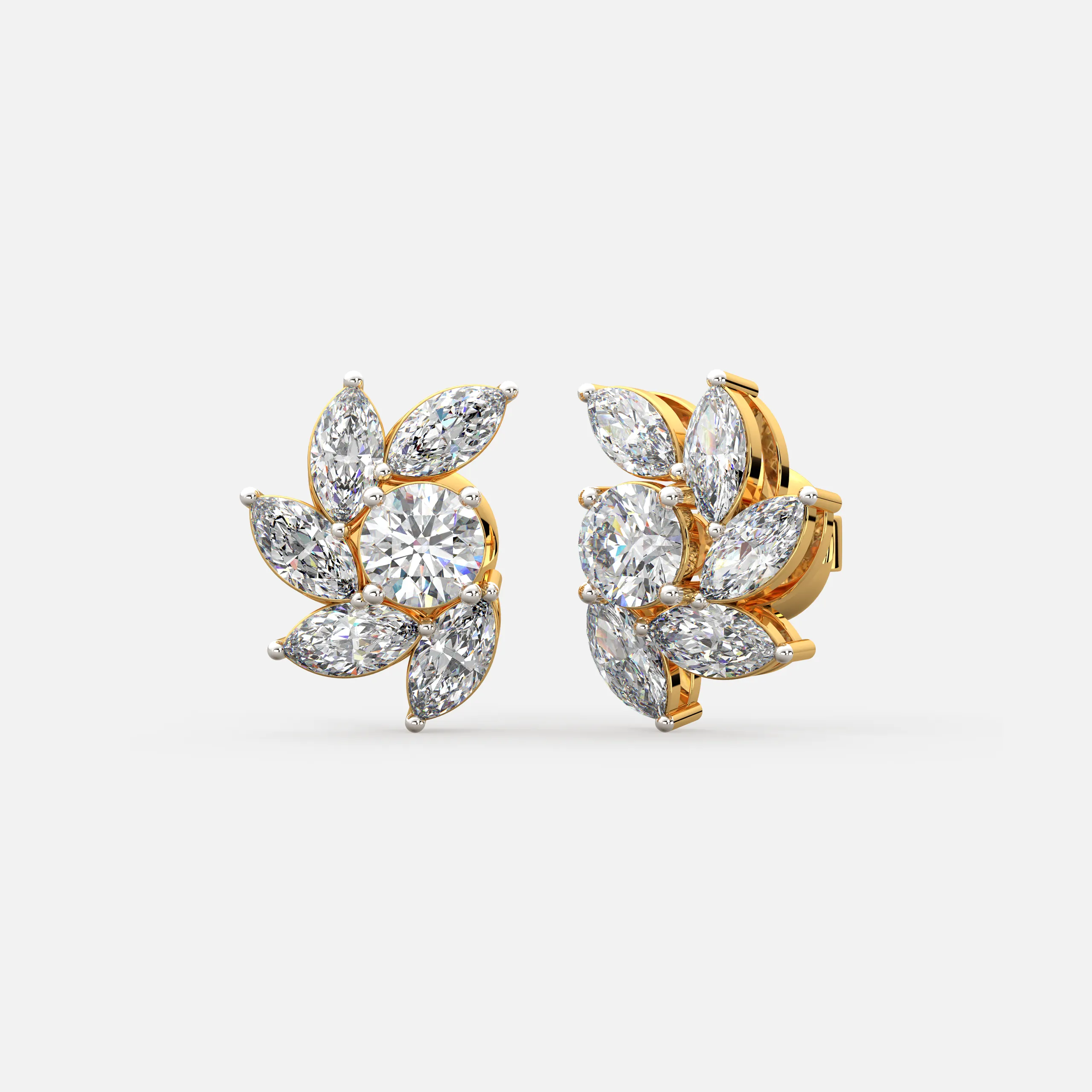 Floral Whirl Diamond Earrings