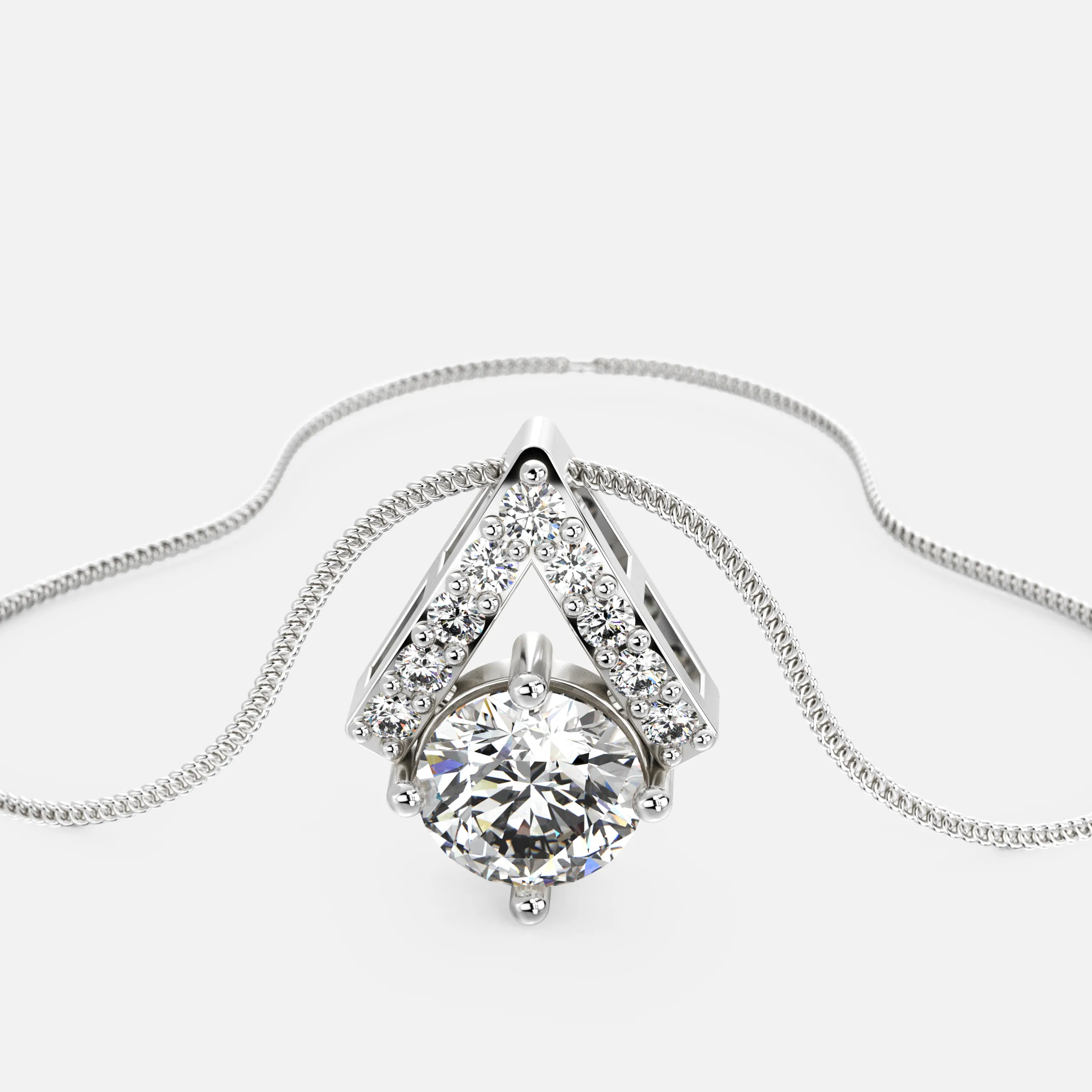 Arrow Bloom Diamond Pendant