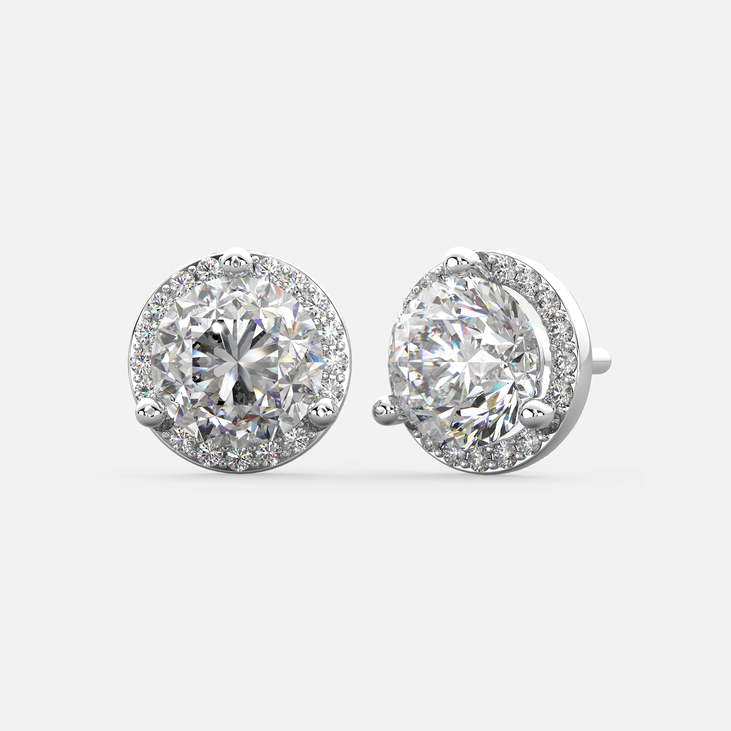 Halo Diamond Stud Earrings