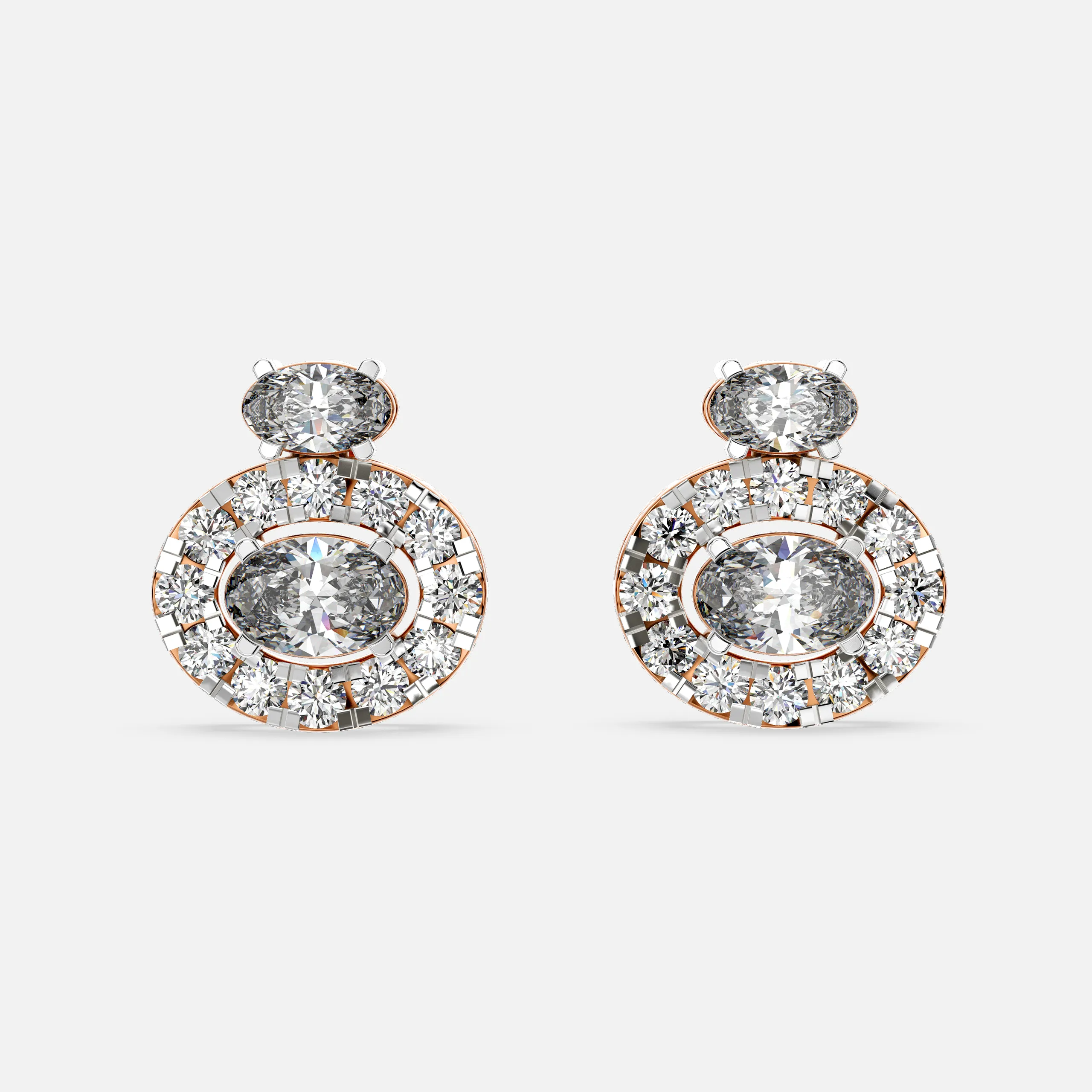 Luna Halo Diamond Earrings