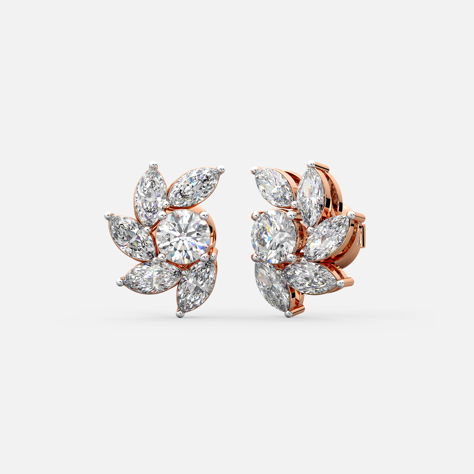 Floral Whirl Diamond Earrings
