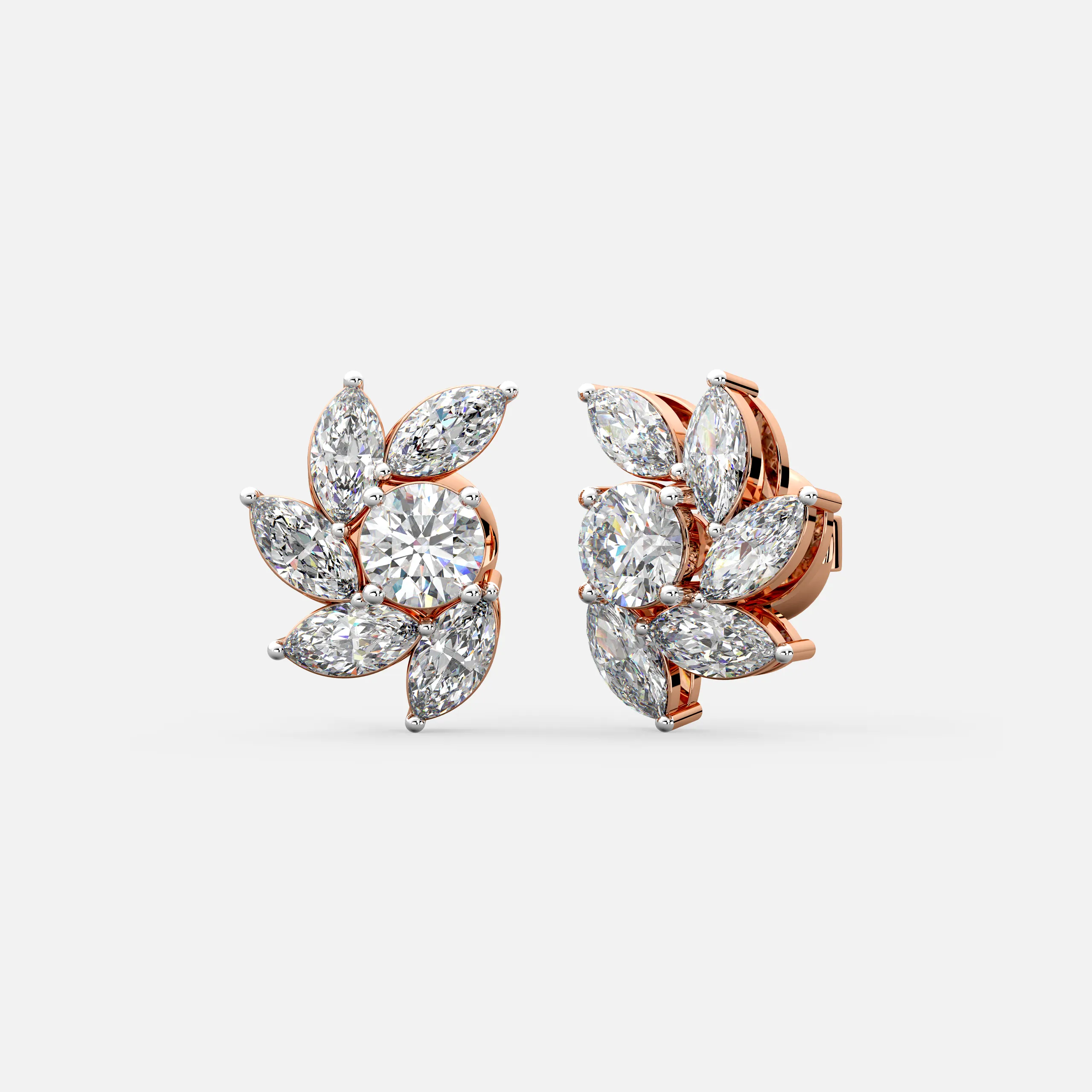 Floral Whirl Diamond Earrings