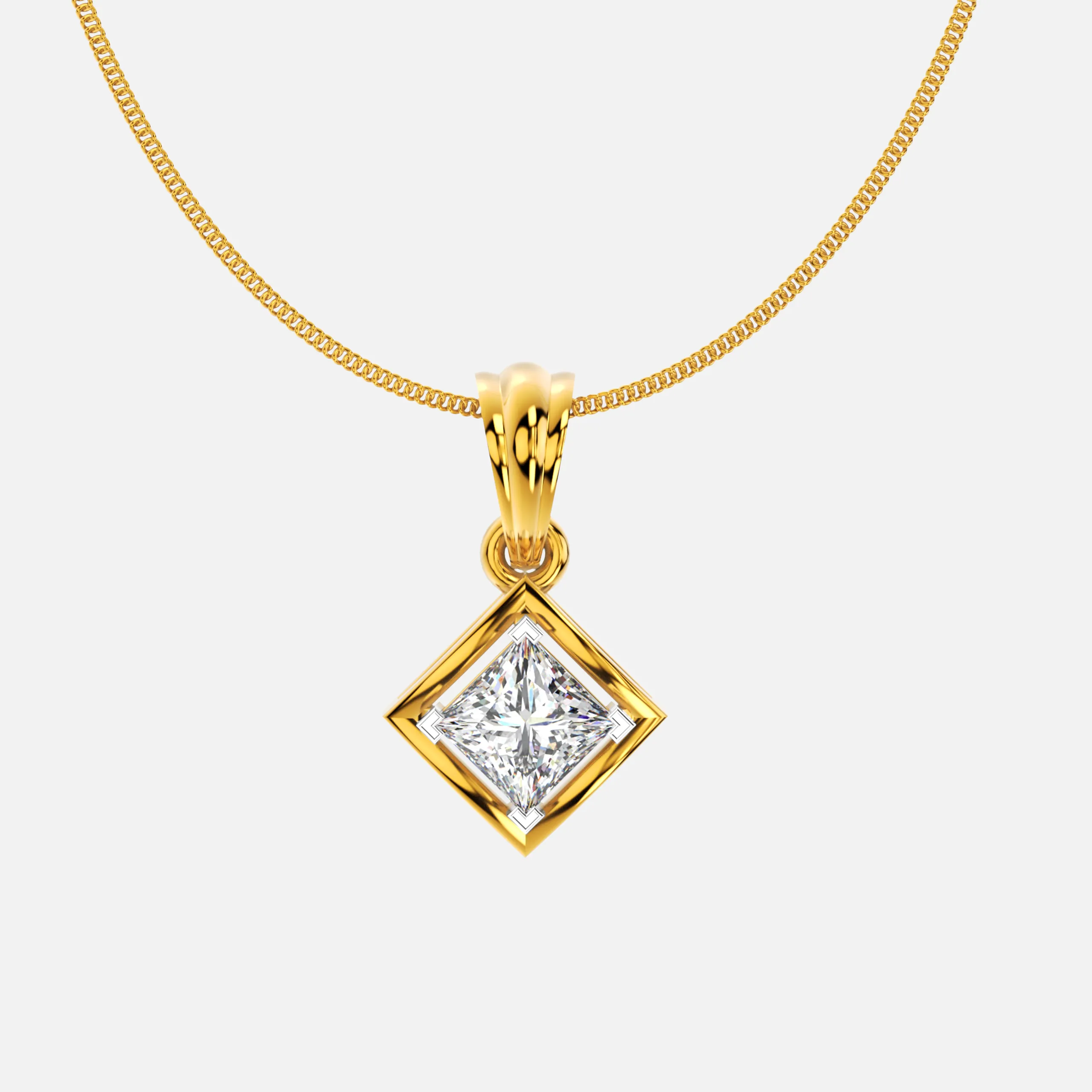 Radiant Prism Diamond Pendant