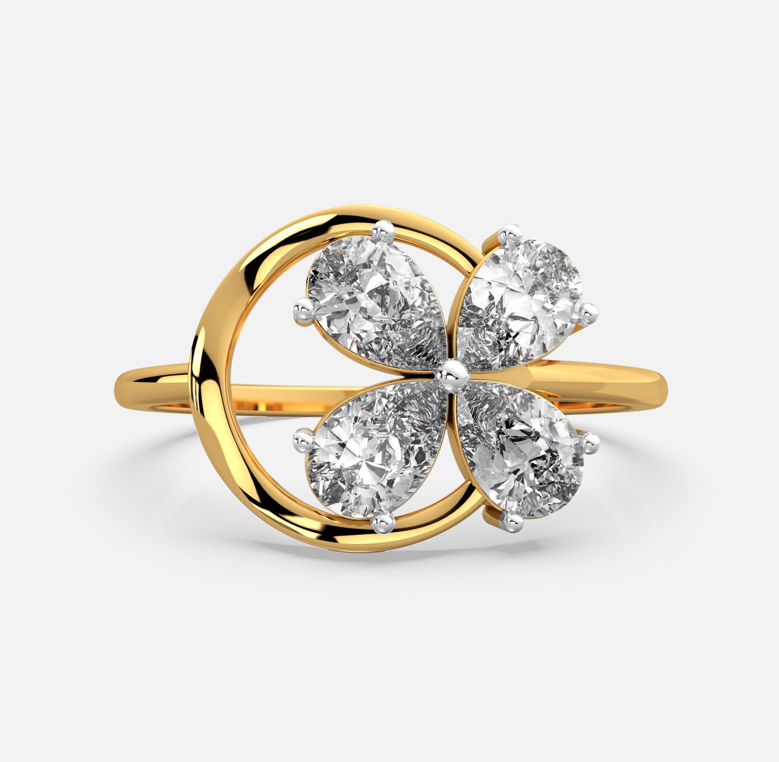 Petal Crest Diamond Ring
