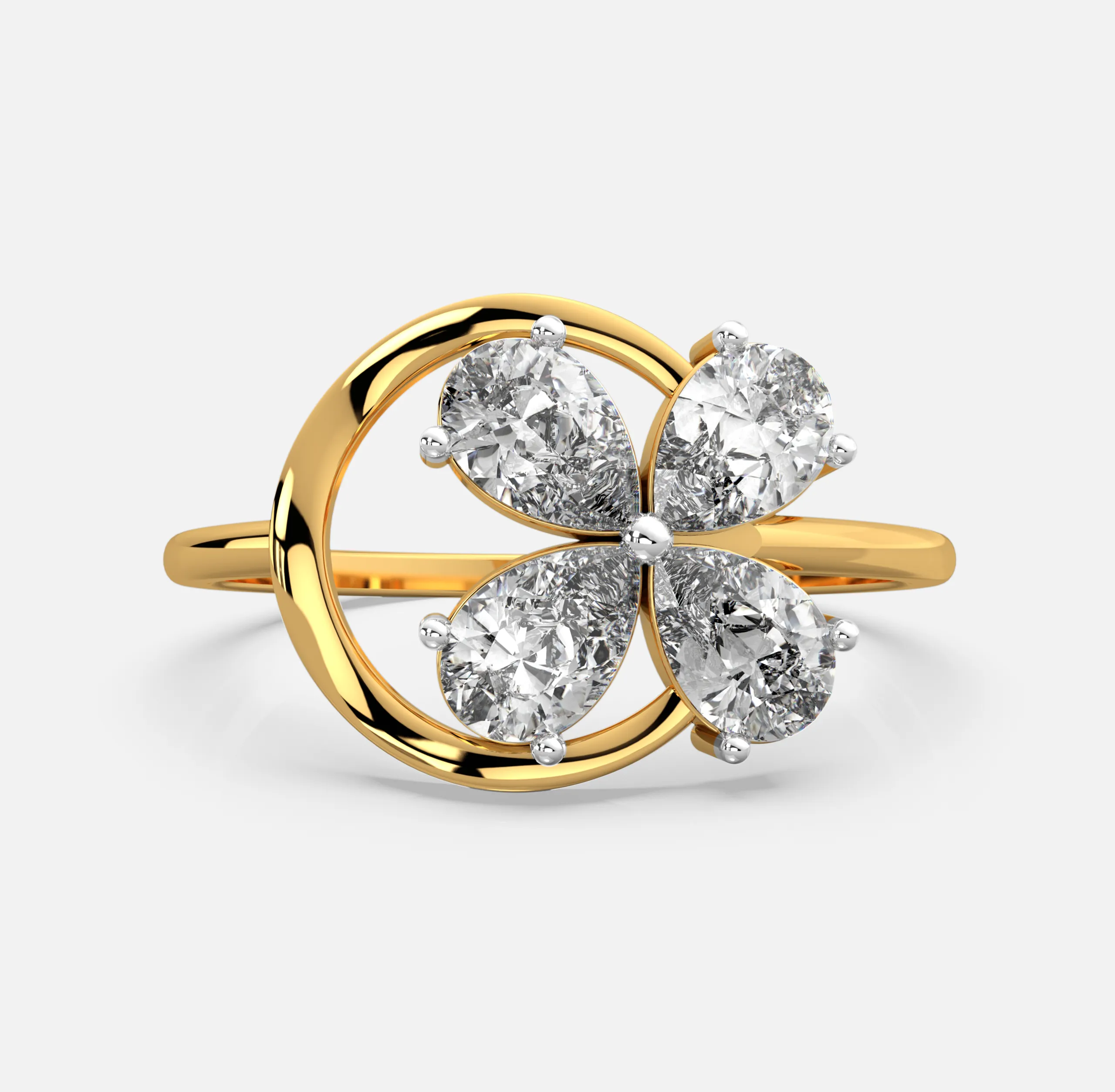 Petal Crest Diamond Ring