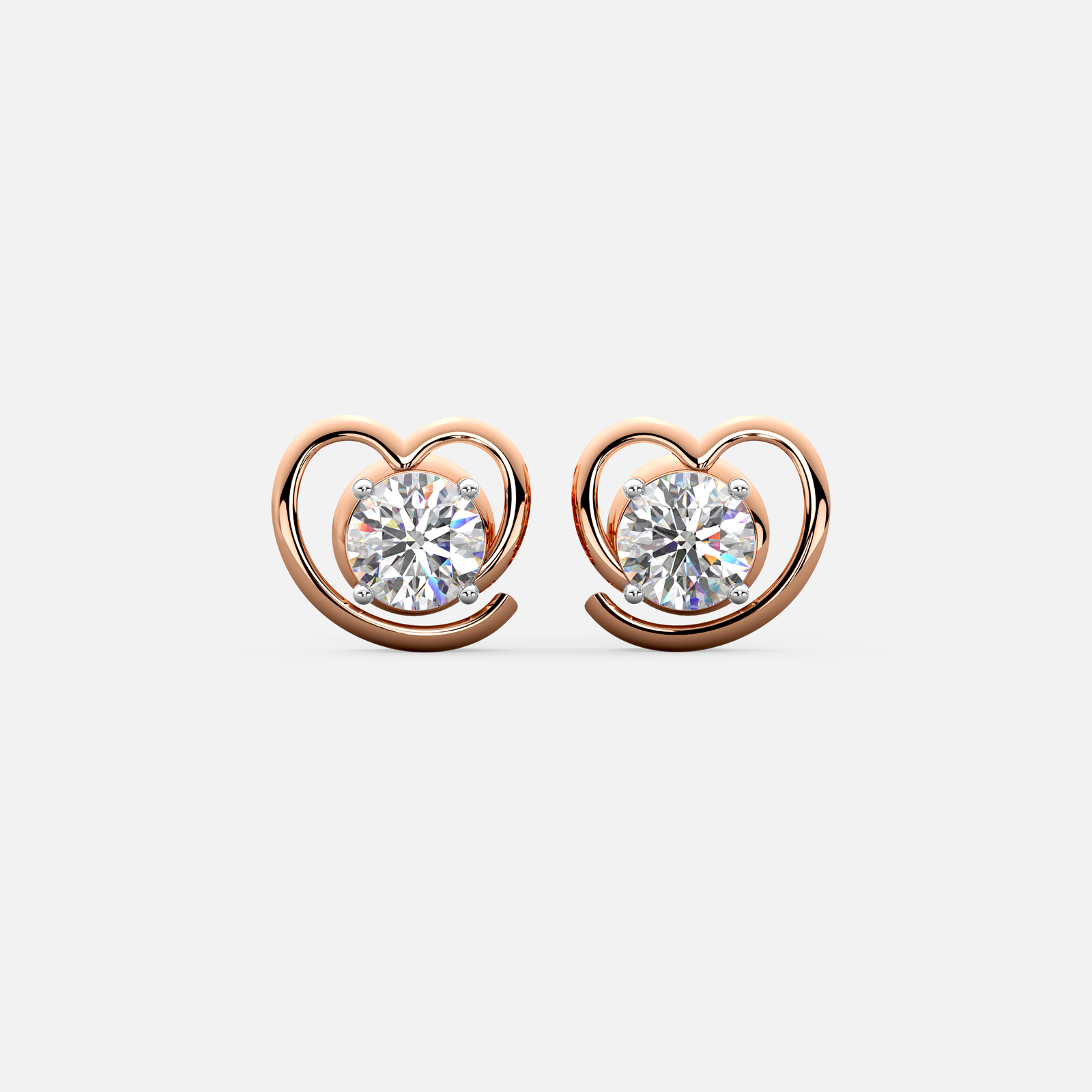 Eternal Heart Swirl Diamond Earrings
