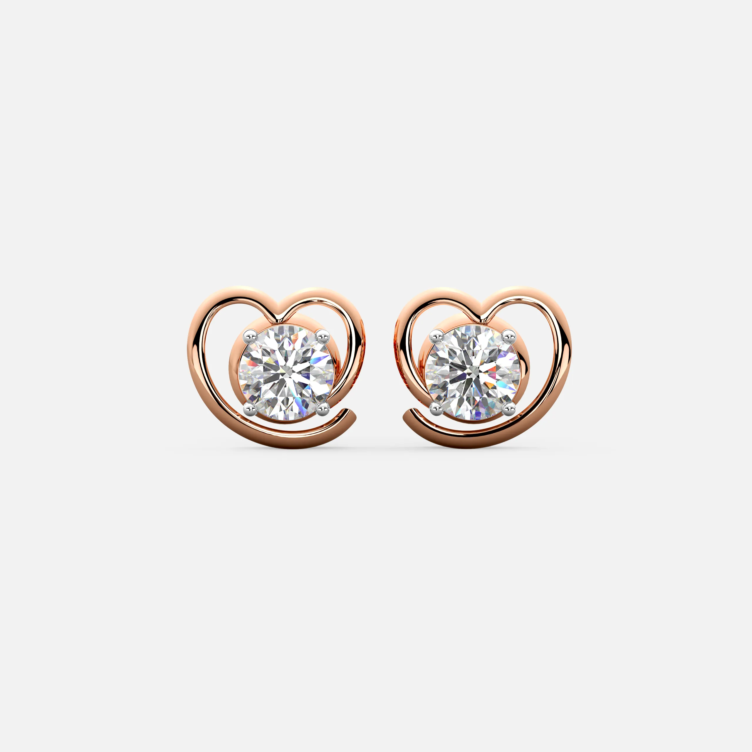 Eternal Heart Swirl Diamond Earrings