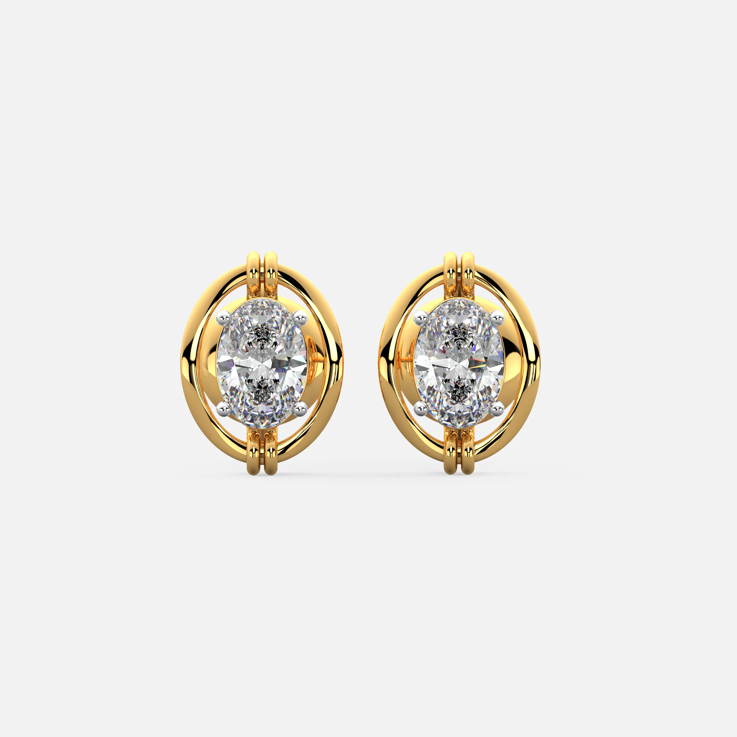 Oval Orbit Diamond Earrings