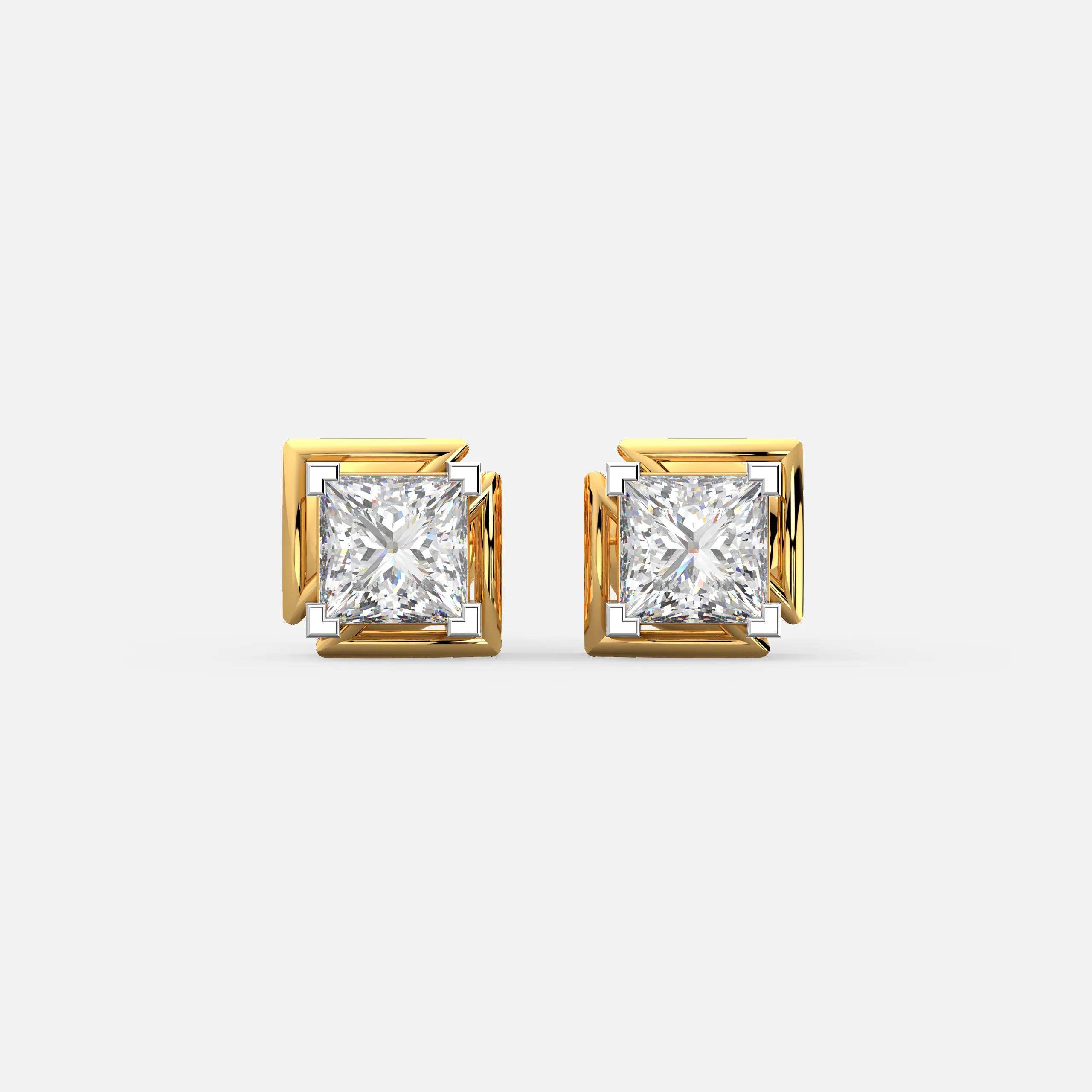 Prism Frame Diamond Studs