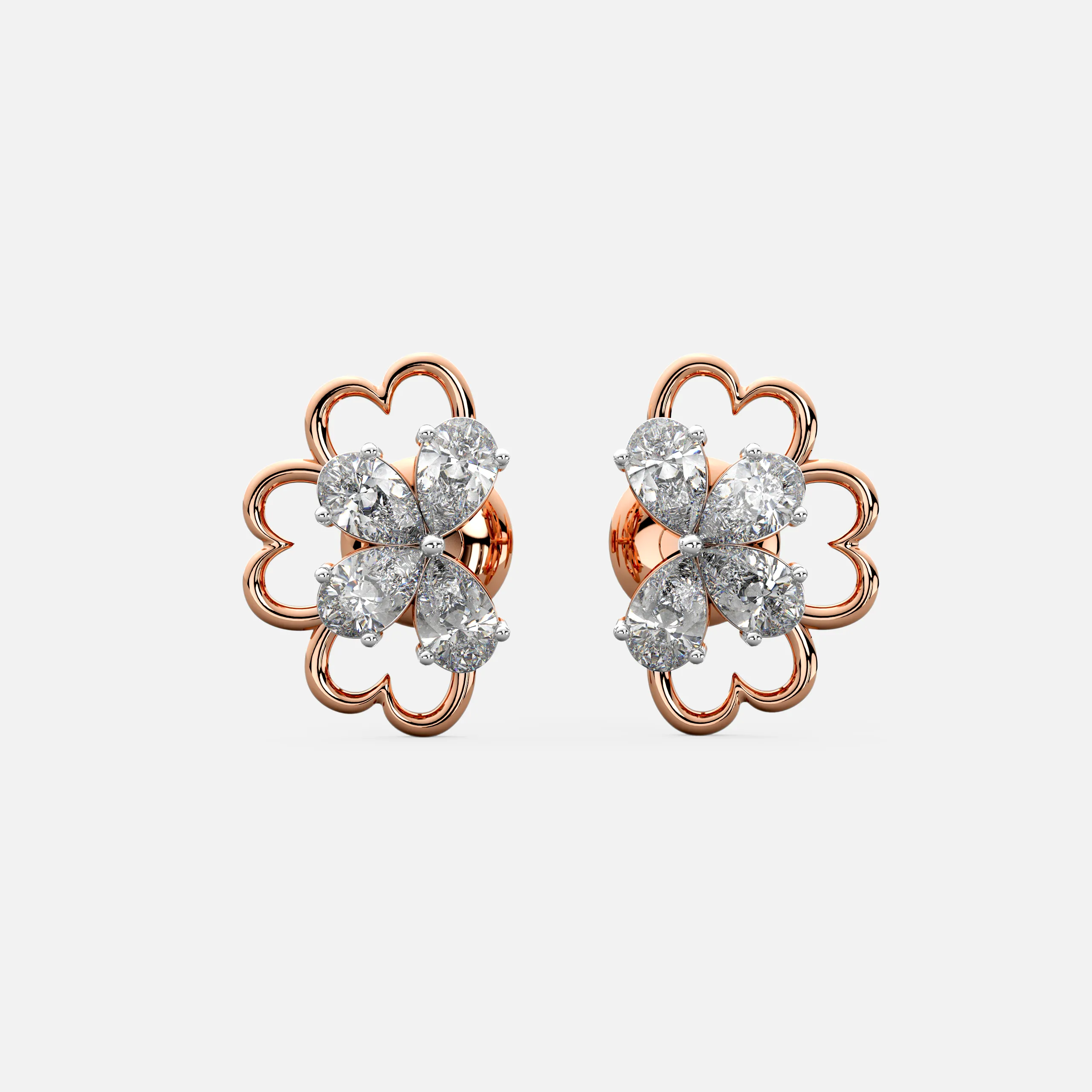 Heart Bloom Diamond Earrings