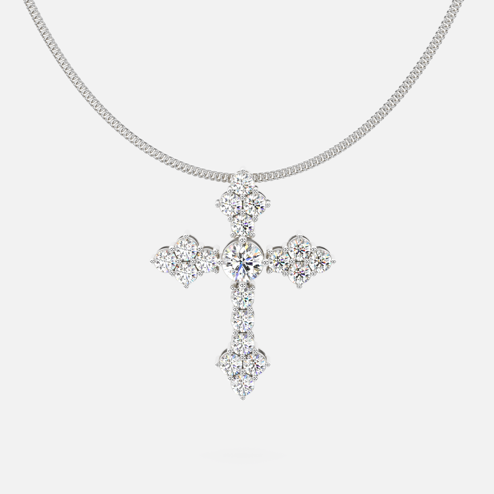 Graceful Diamond Cross Pendant