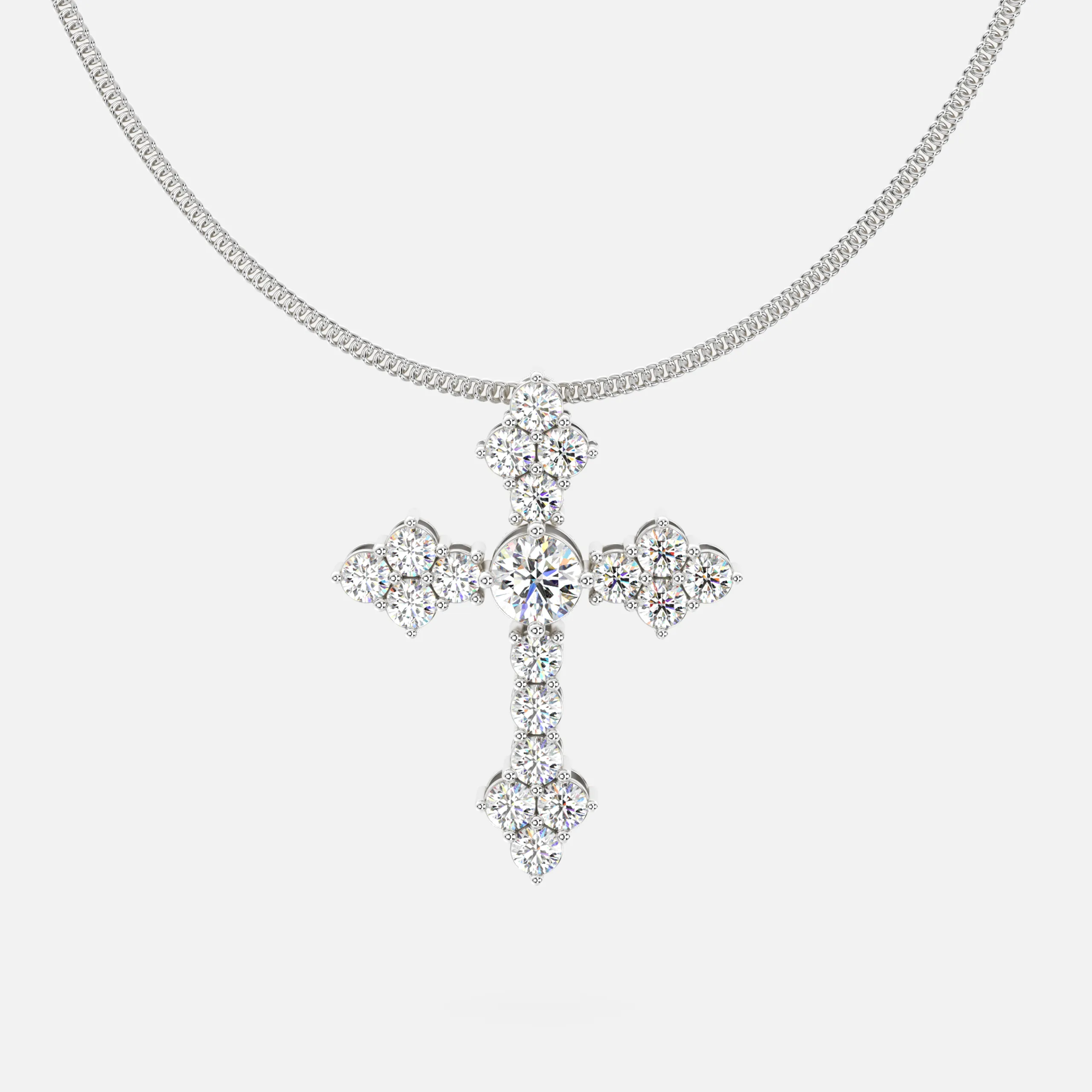 Graceful Diamond Cross Pendant