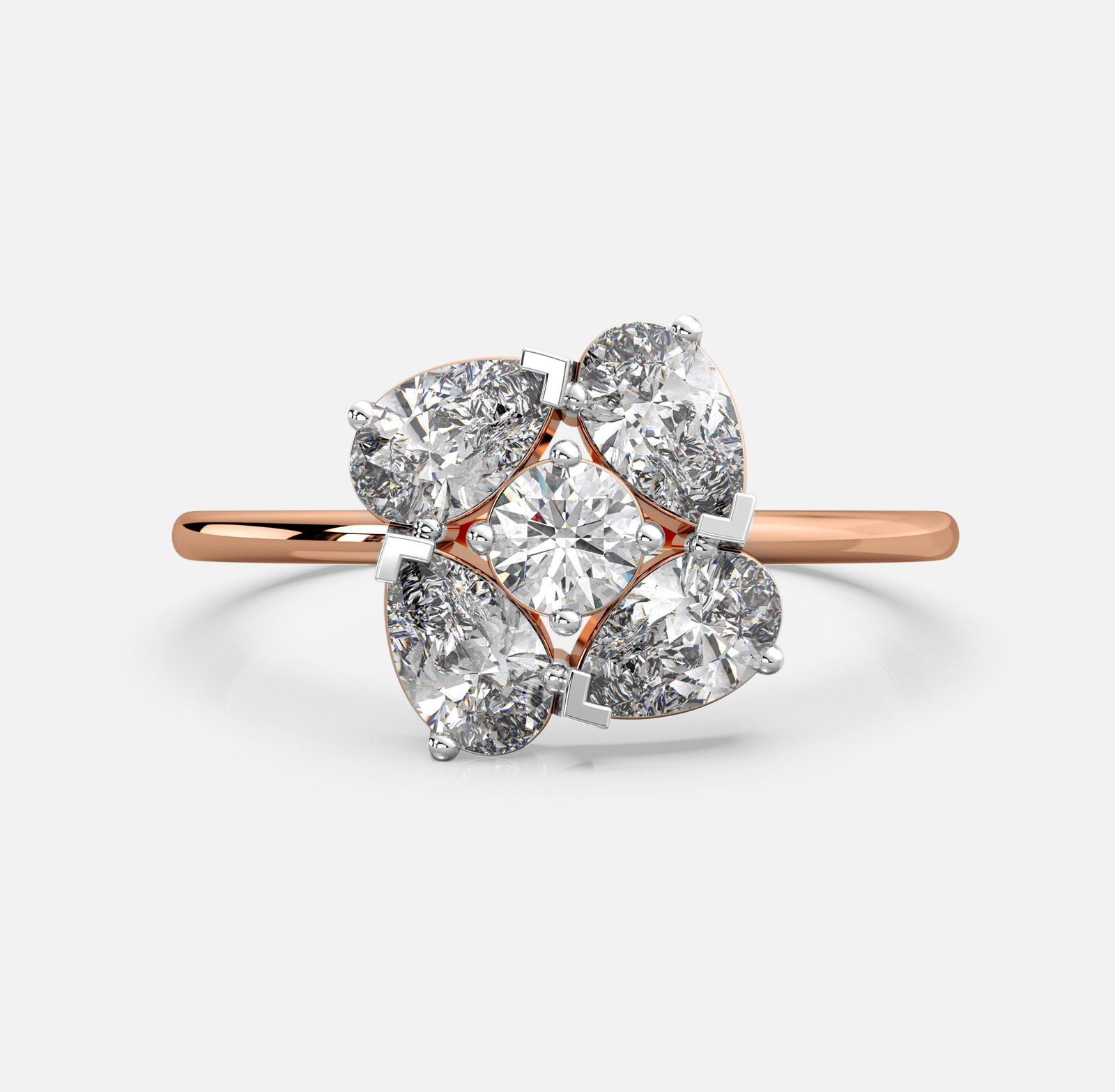 Cluster Petal Diamond Ring