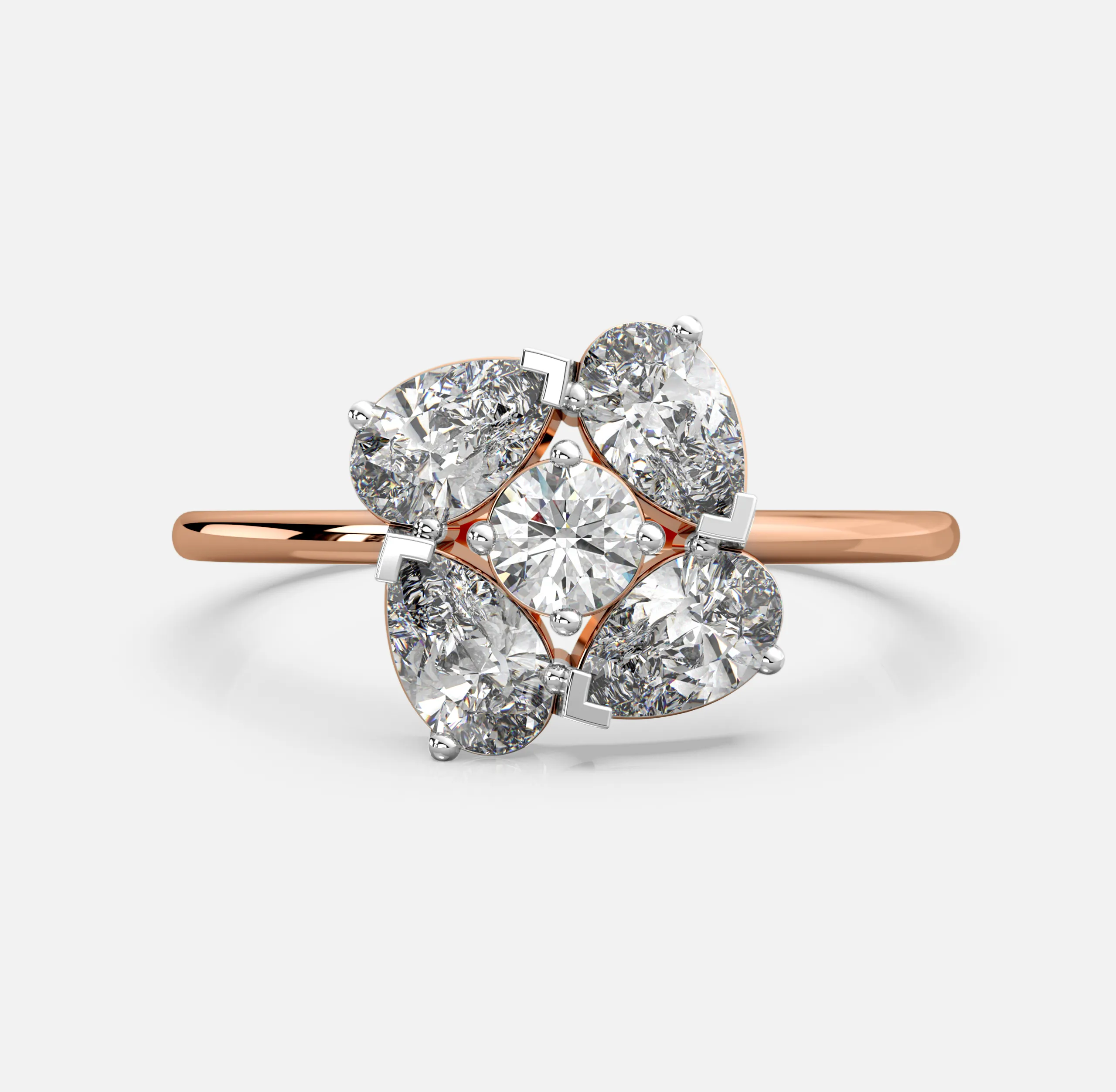 Cluster Petal Diamond Ring