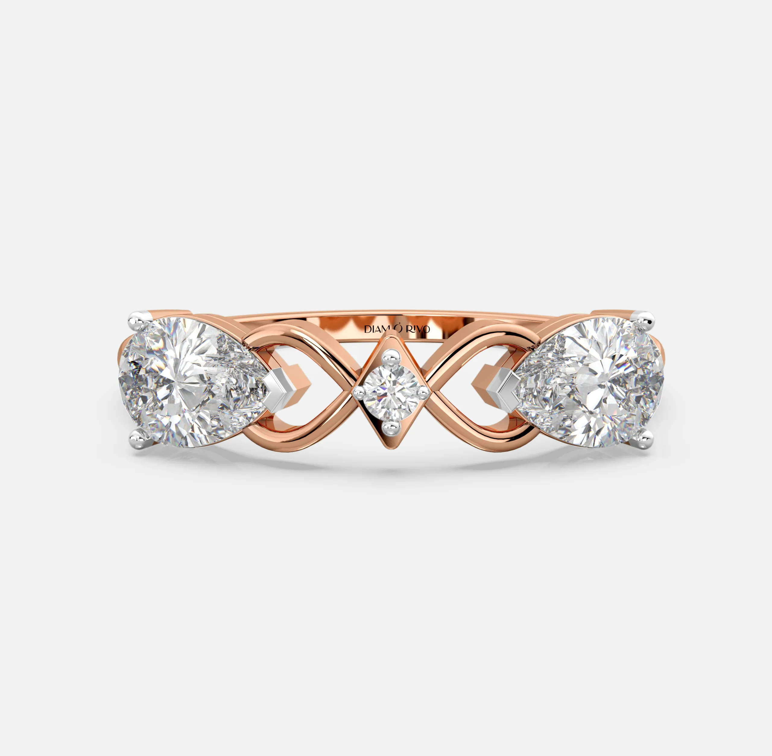 Dual Pear Embrace Diamond Ring
