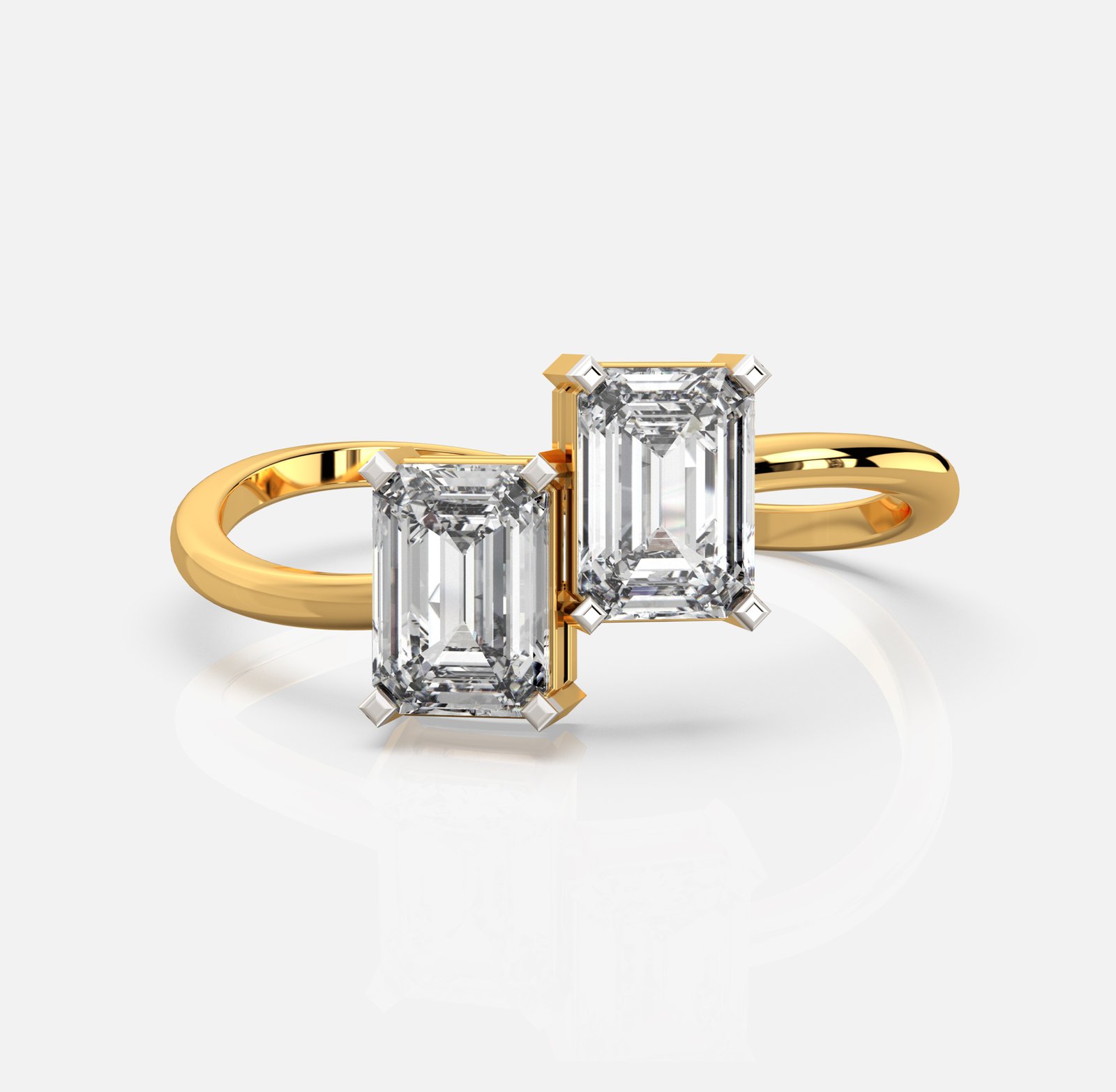 Dualis Emerald Diamond Ring