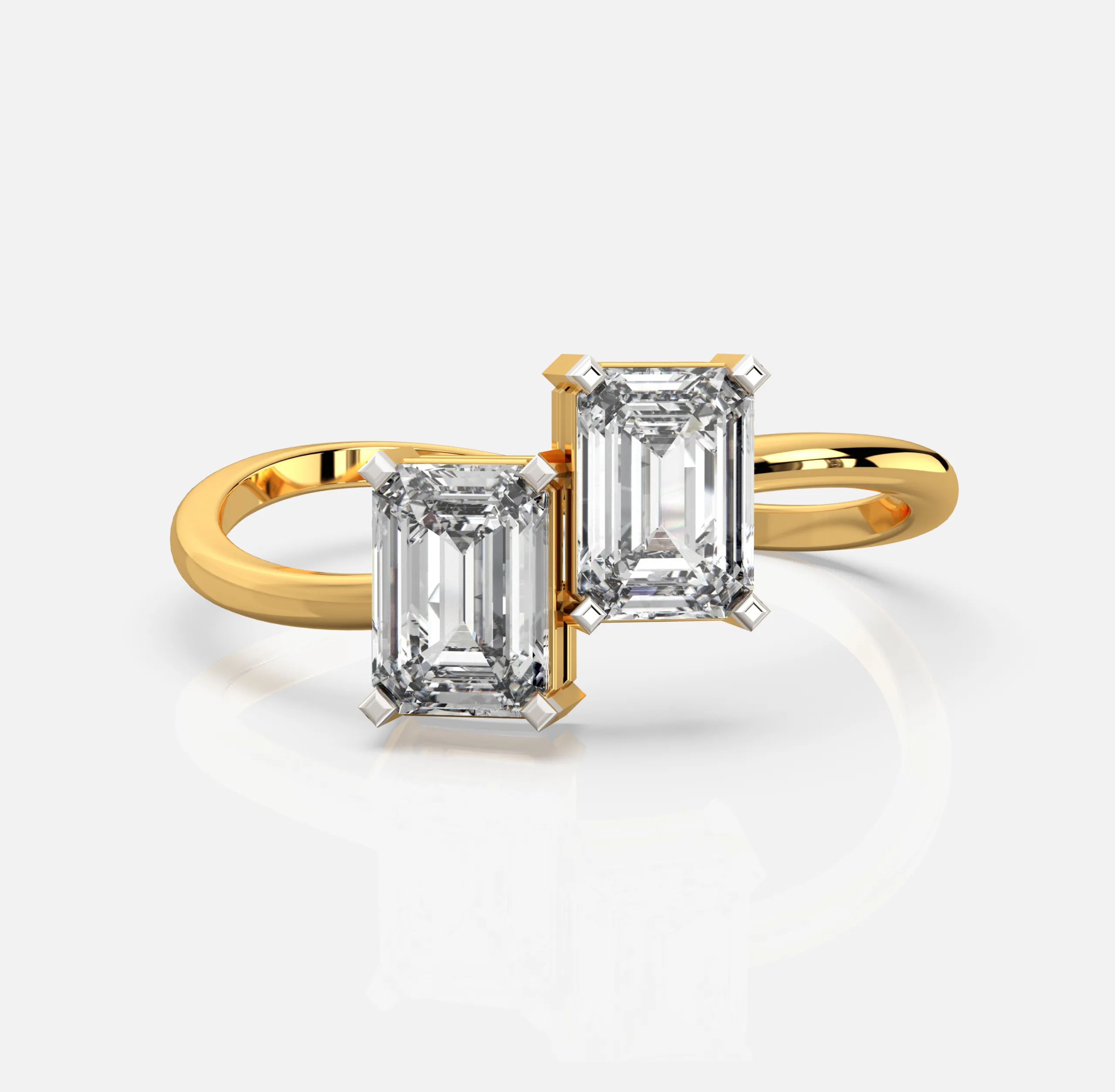 Dualis Emerald Diamond Ring