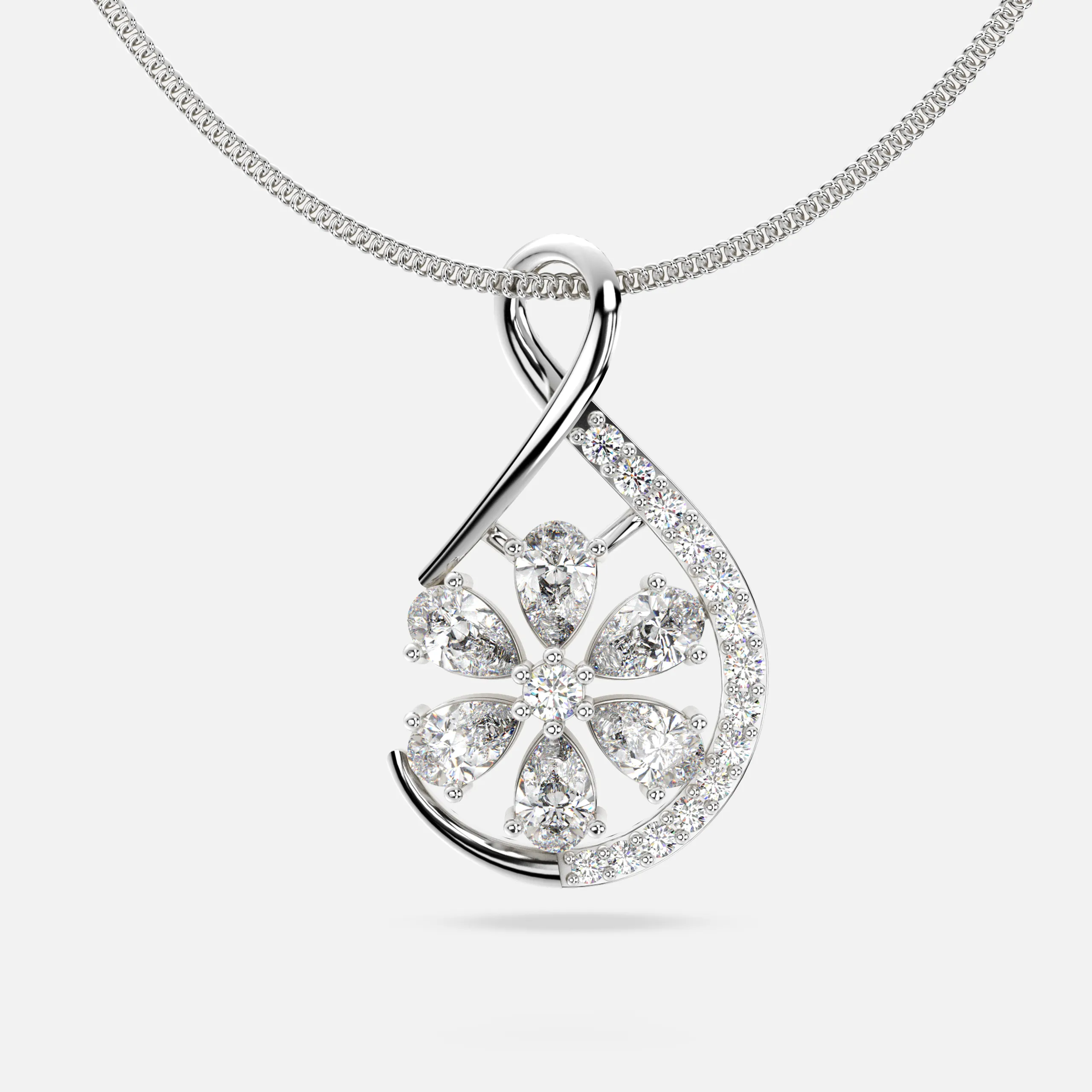 Rosette Teardrop Pendant