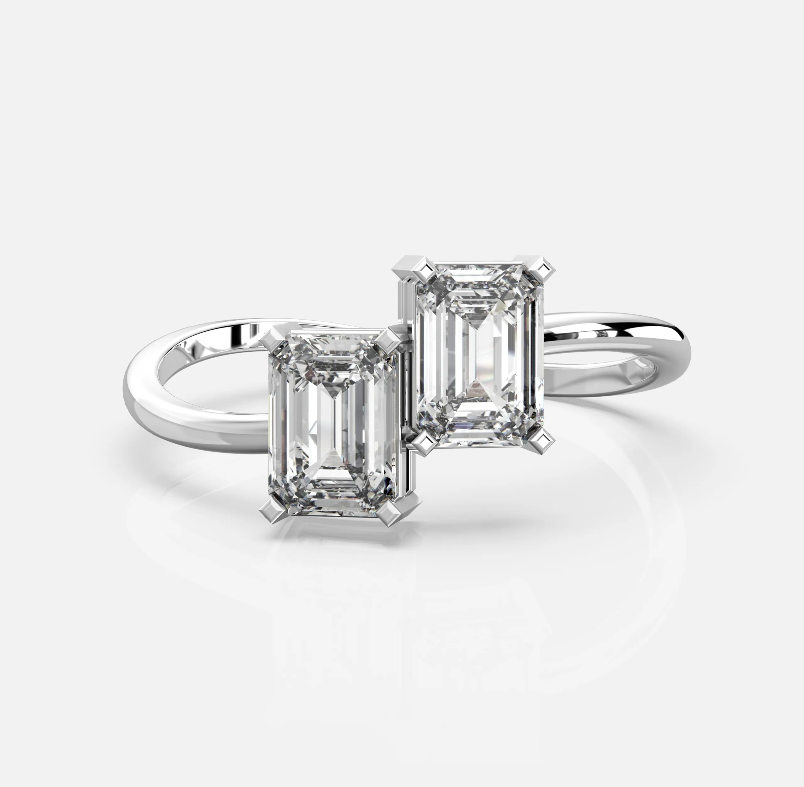 Dualis Emerald Diamond Ring