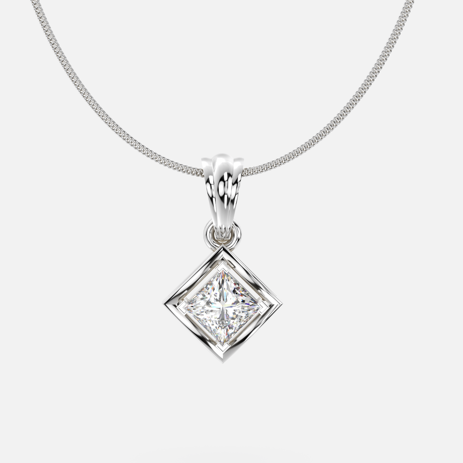 Radiant Prism Diamond Pendant