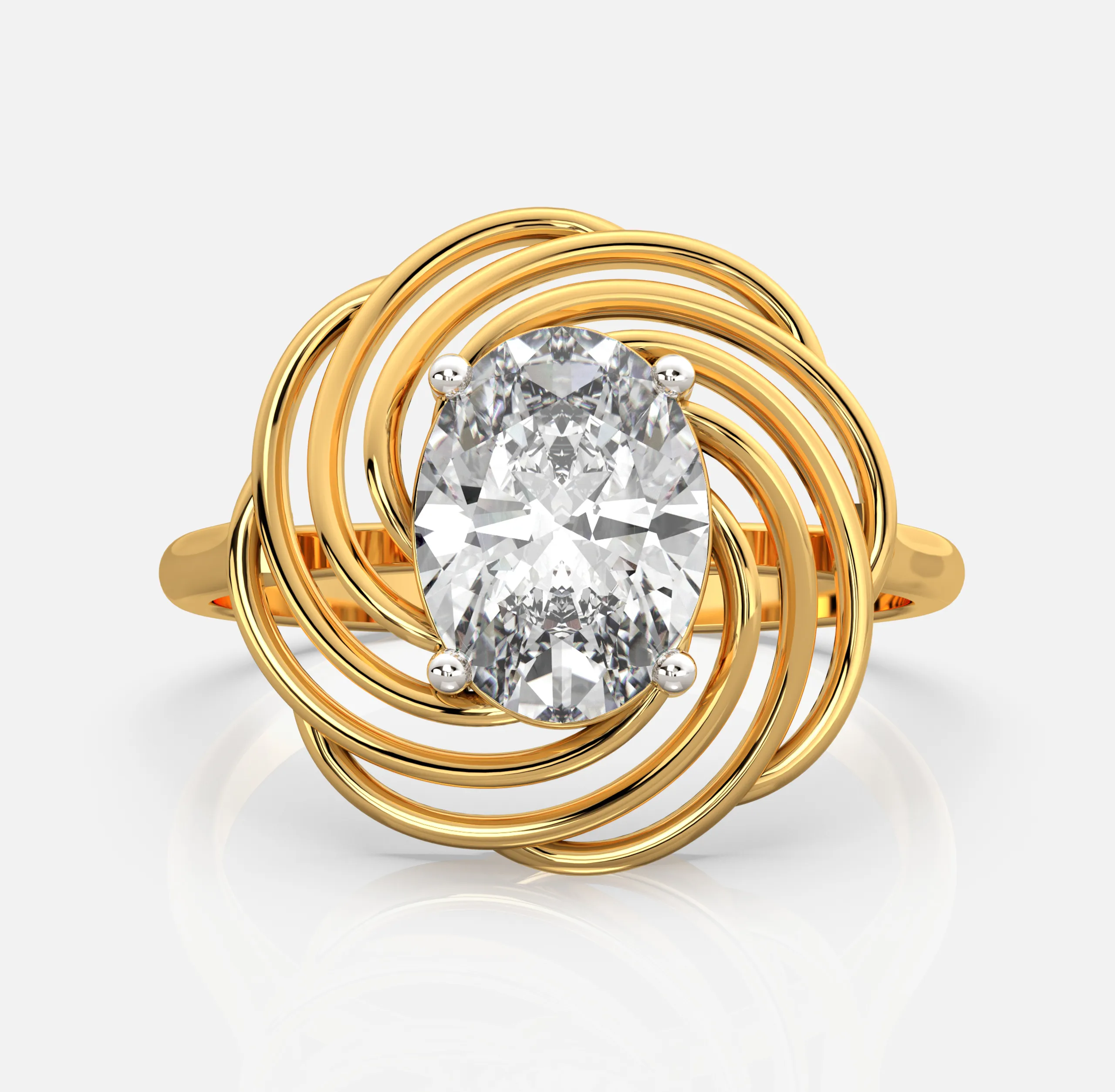 Oval Vortex Halo Ring