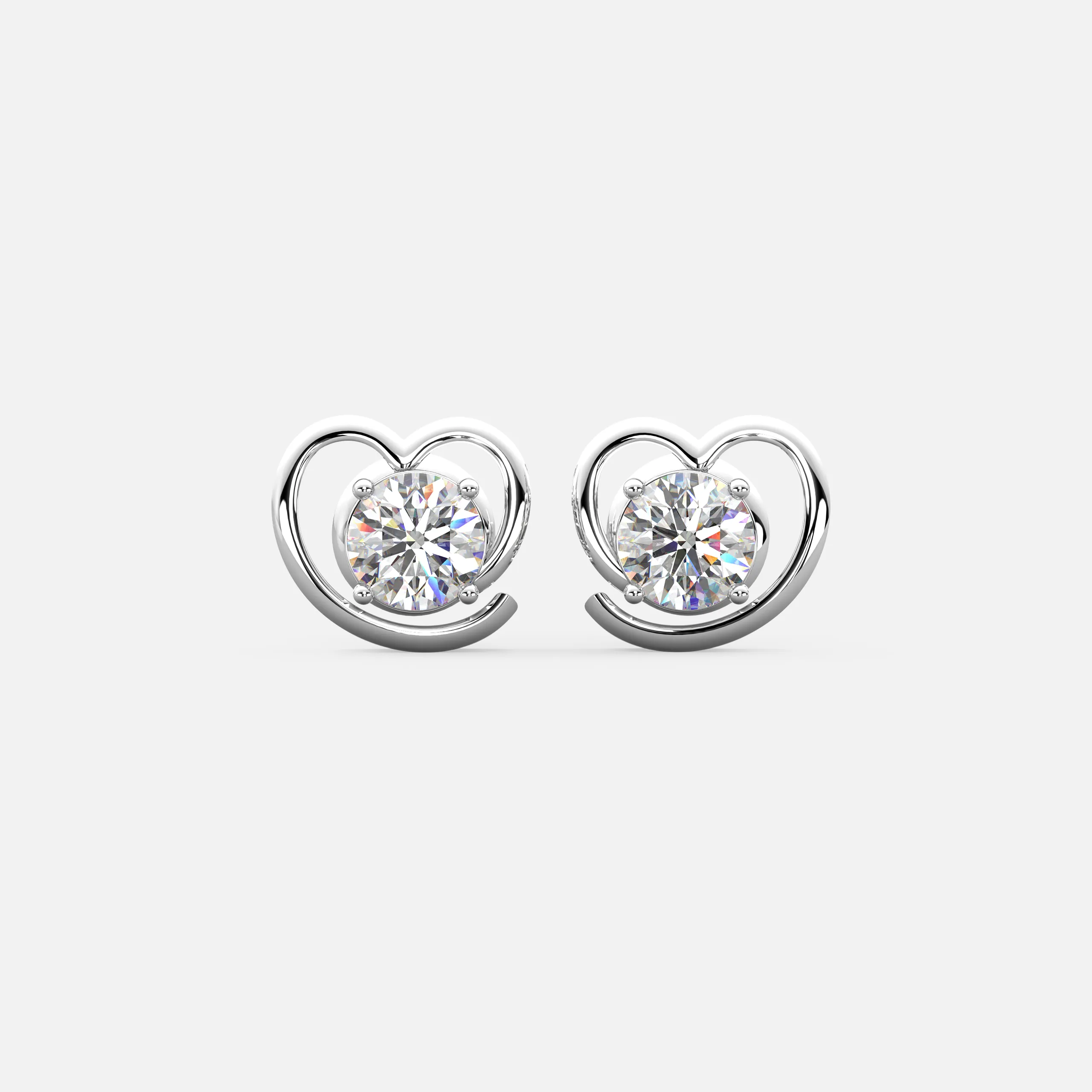 Eternal Heart Swirl Diamond Earrings