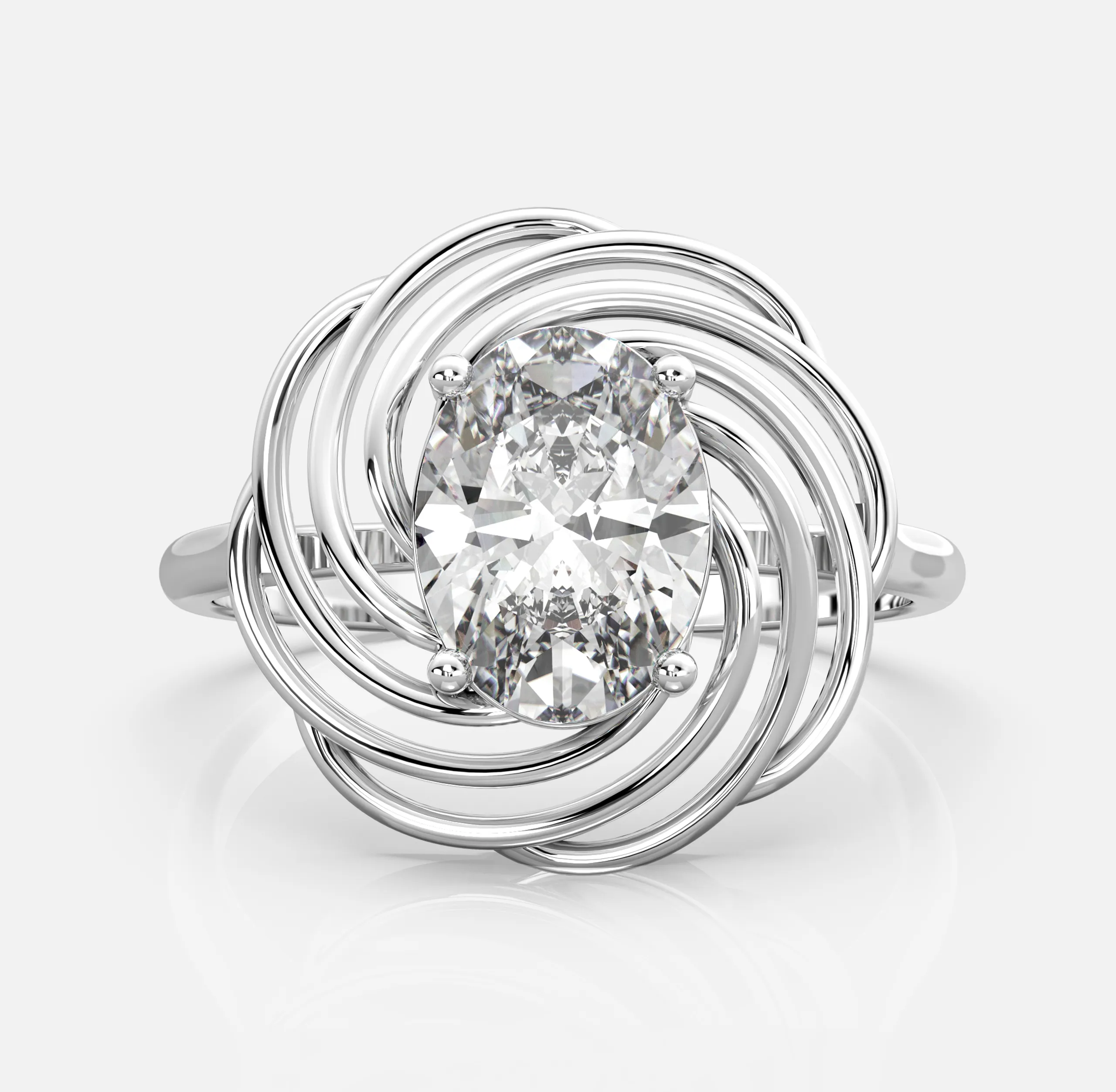 Oval Vortex Halo Ring