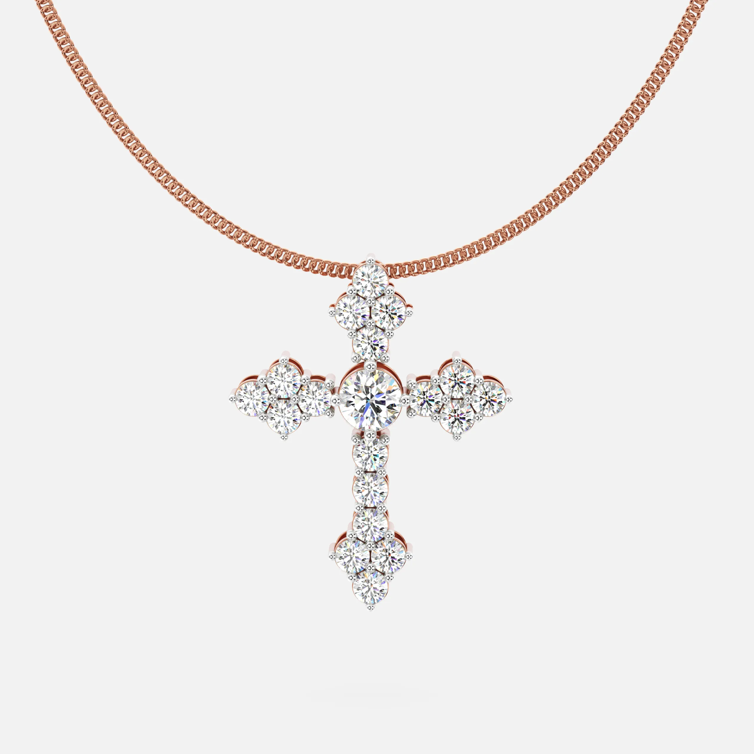 Graceful Diamond Cross Pendant