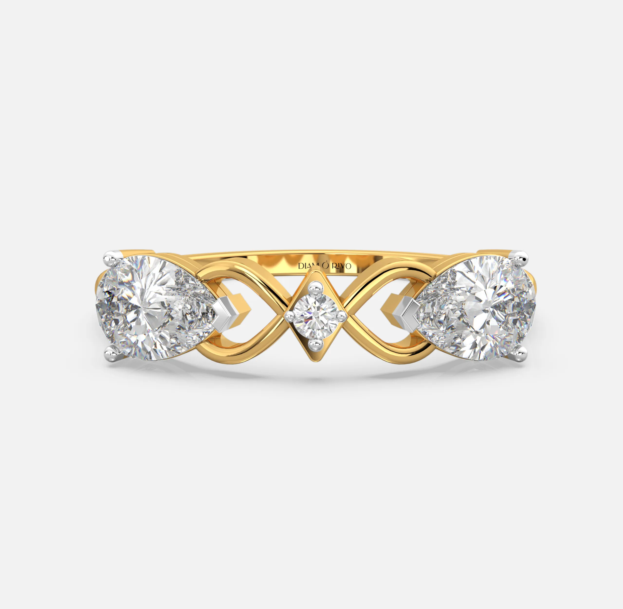 Dual Pear Embrace Diamond Ring