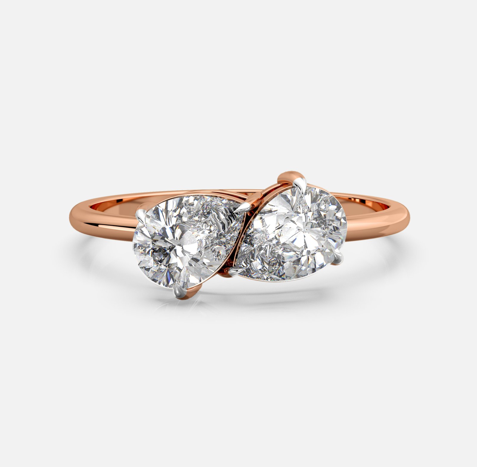 Twin Harmony Diamond Bypass Ring