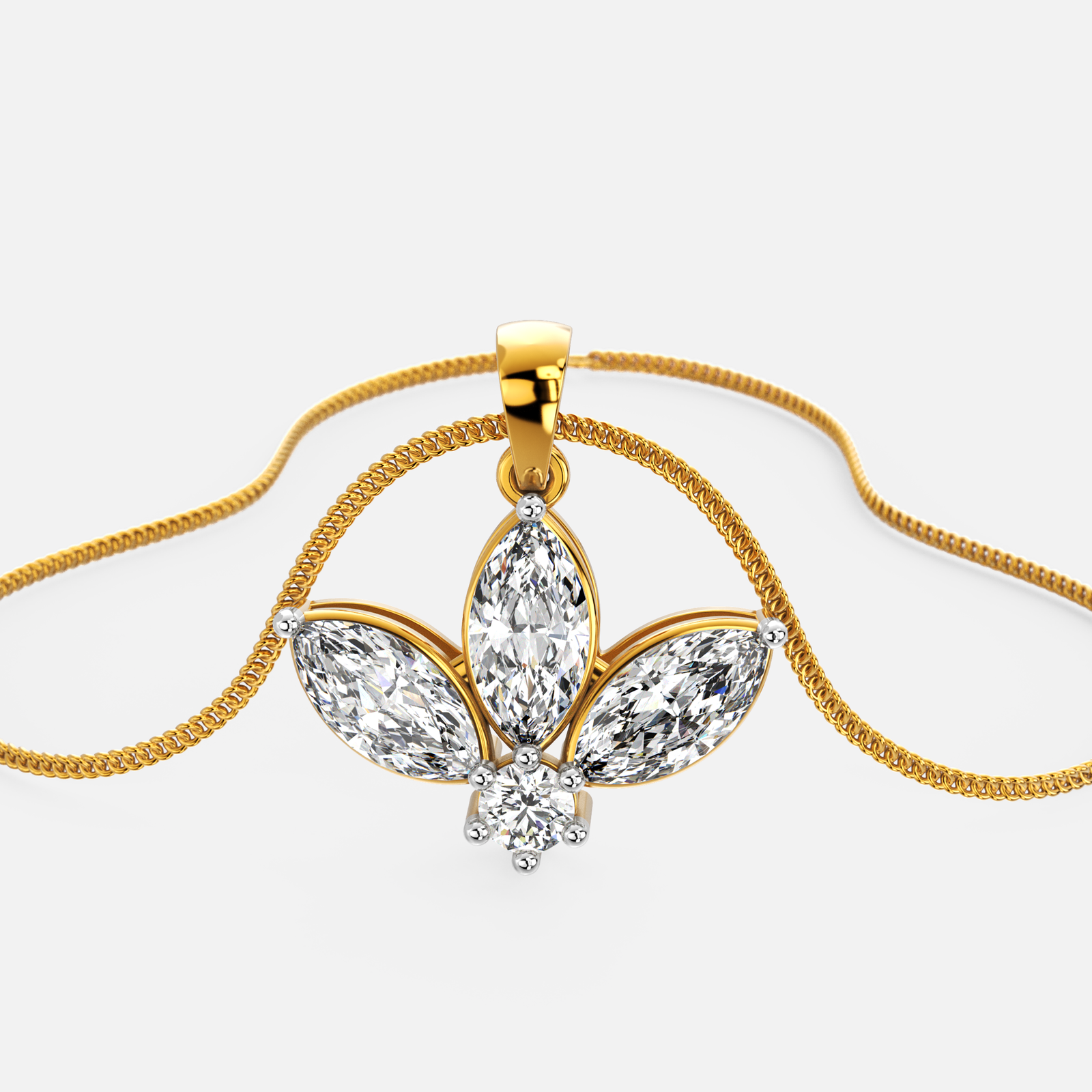 Trinity Bloom Diamond Pendant