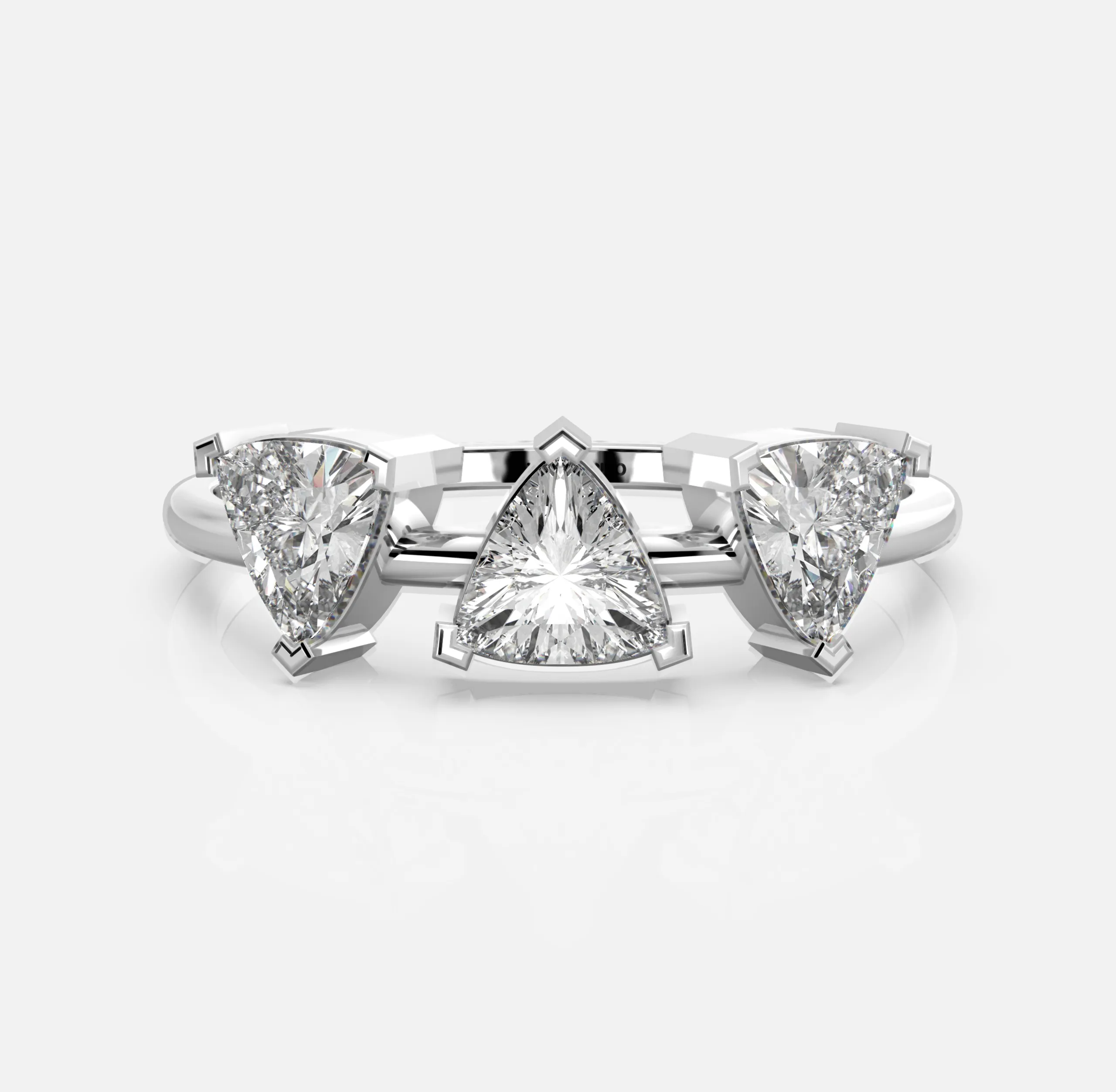 Trio Trilliant Diamond Ring