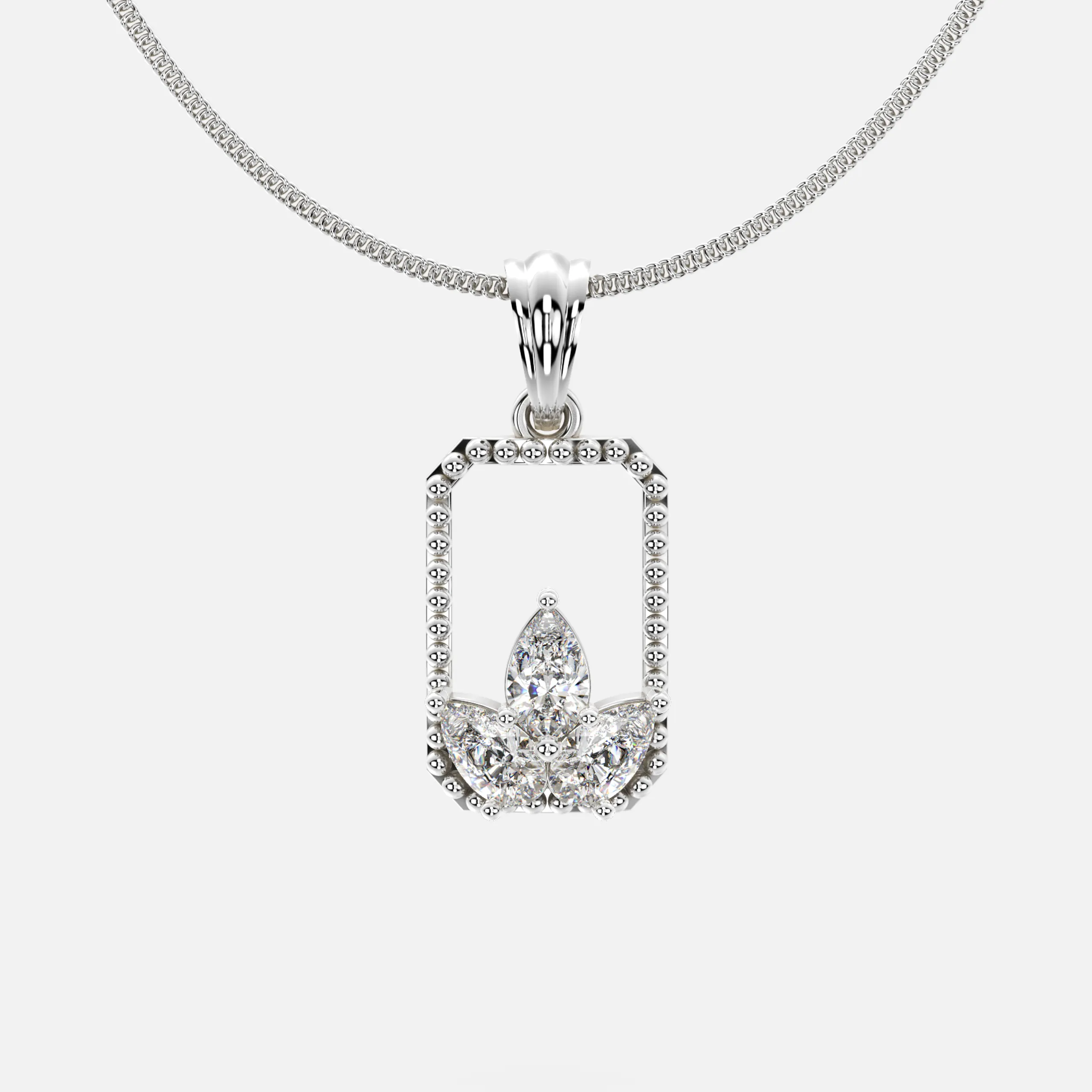 Petal Frame Diamond Pendant